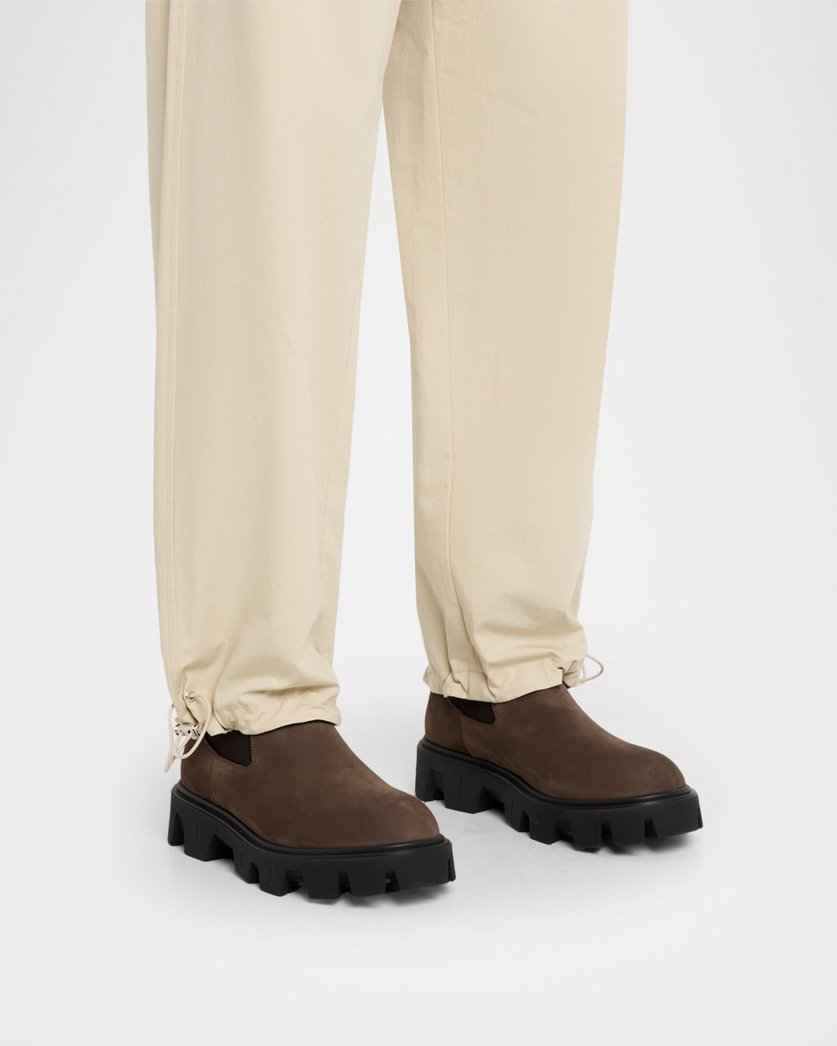 Moncler Men 's Peak City Nubuck Lug-Sole Chelsea Boots