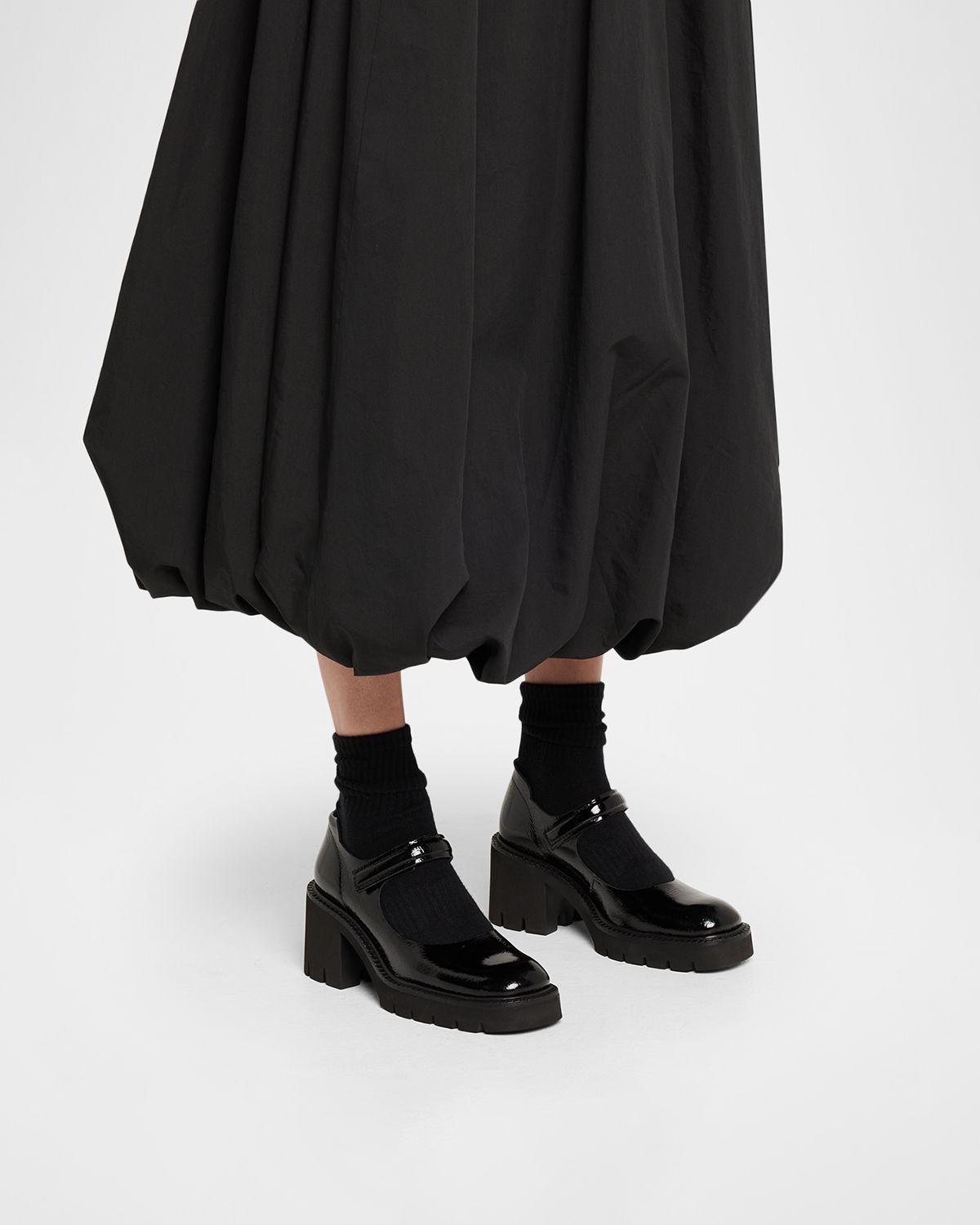 Pedro Garcia Zorana Lightweight Patent Leather Block-Heel Mary Jane Pumps