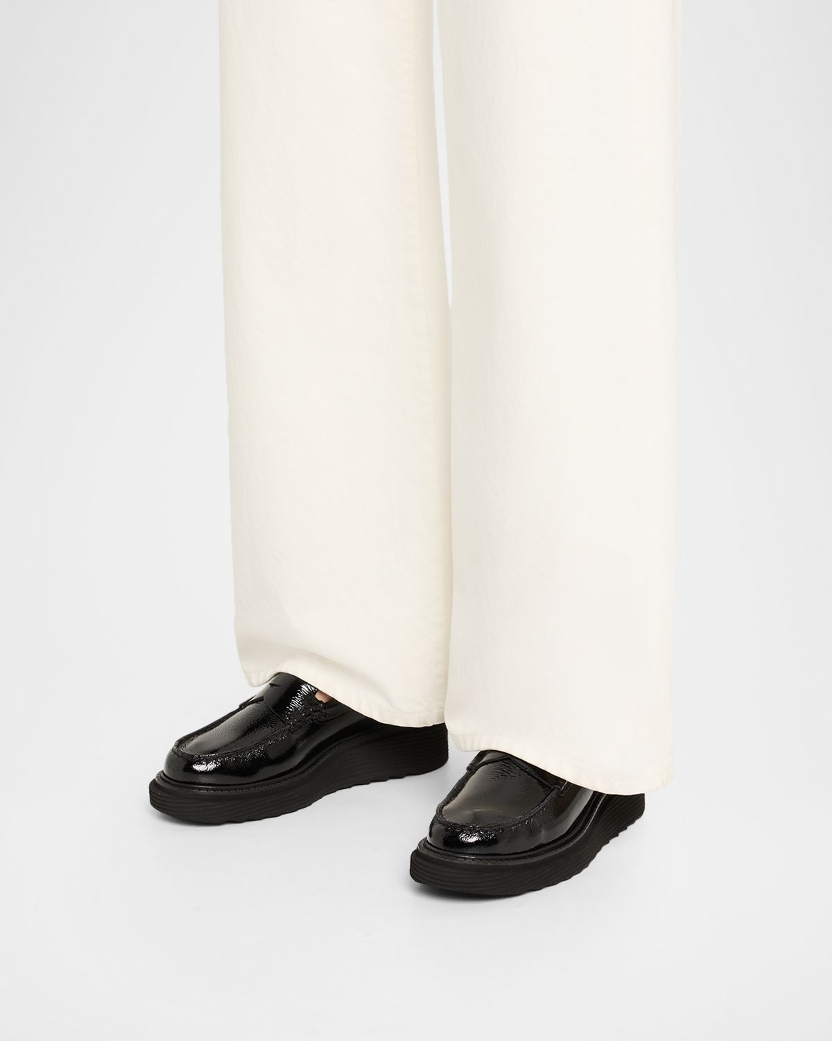 Pedro Garcia Sloan Patent Leather Wedge Loafers