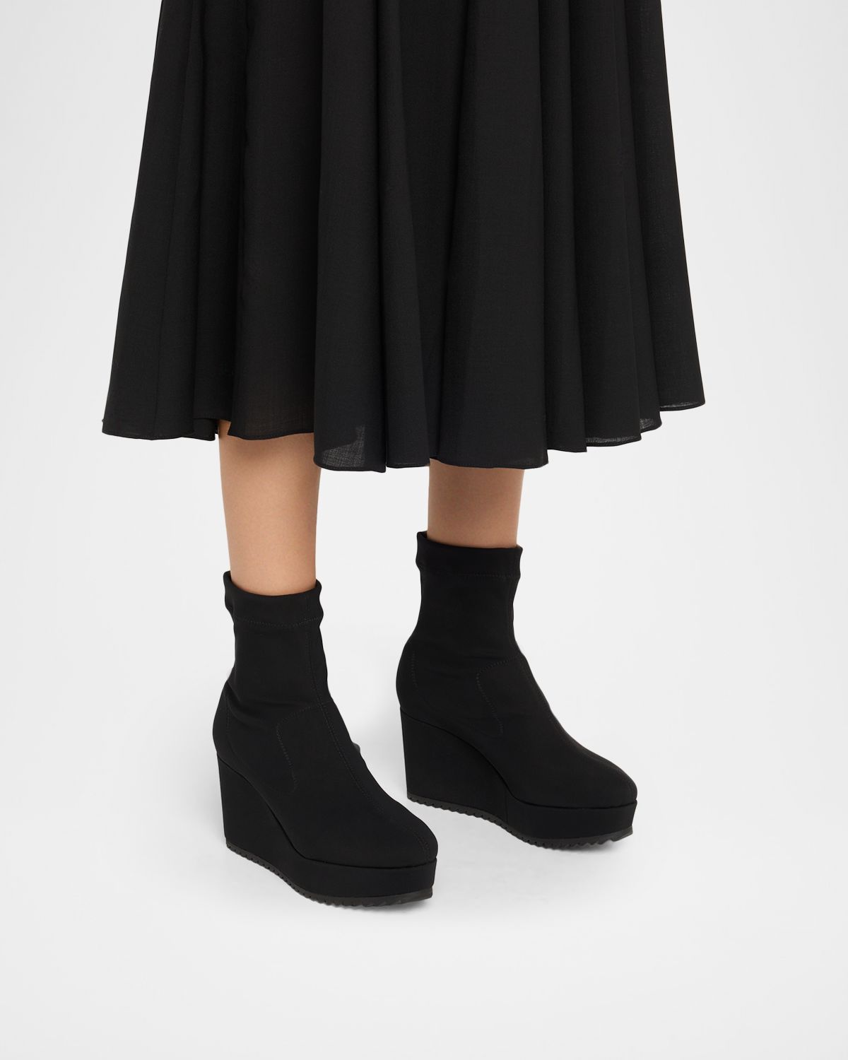 Pedro Garcia Urbana Stretch Nylon Wedge Ankle Booties