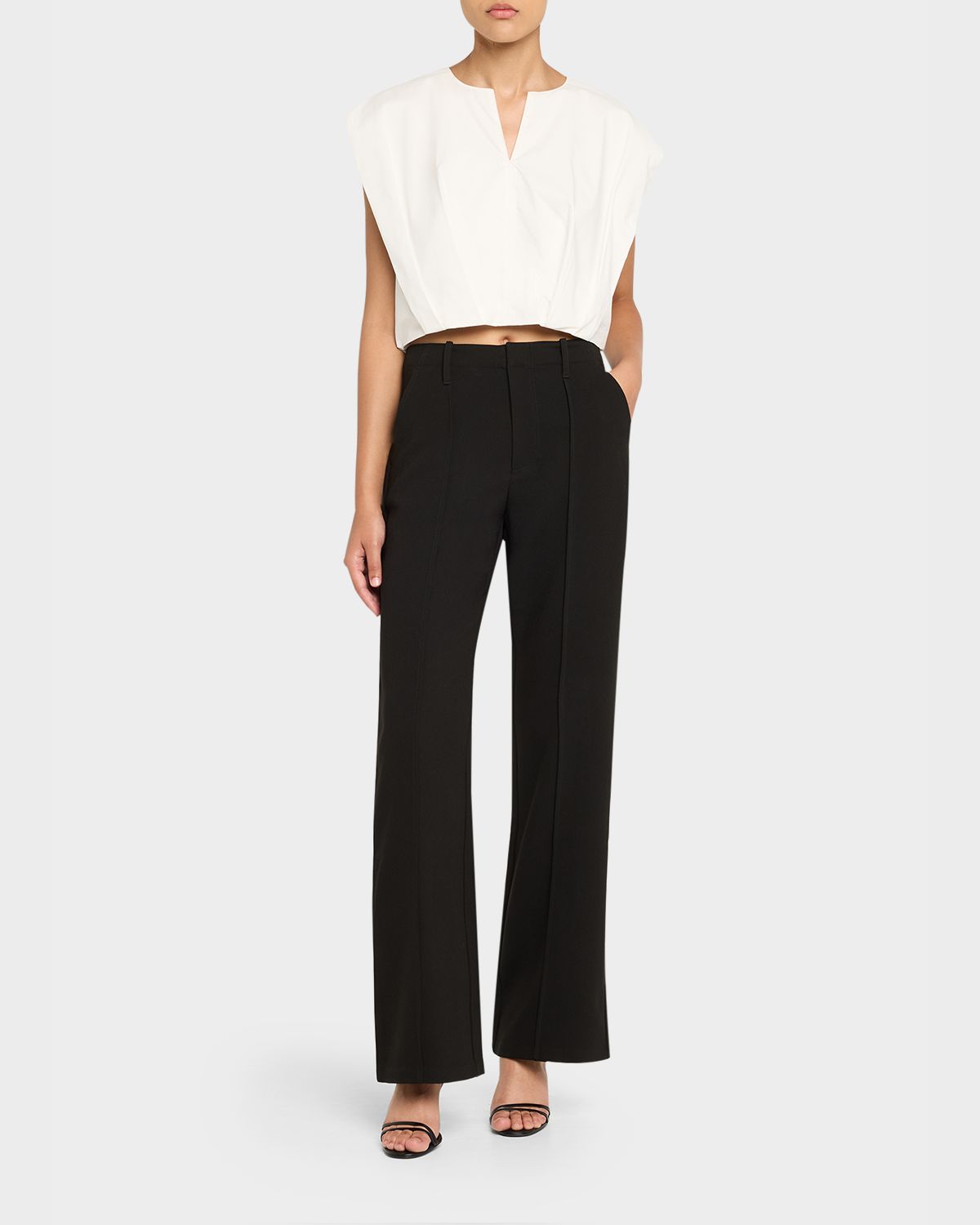 SIMKHAI Michelle Pintuck Cropped Pants