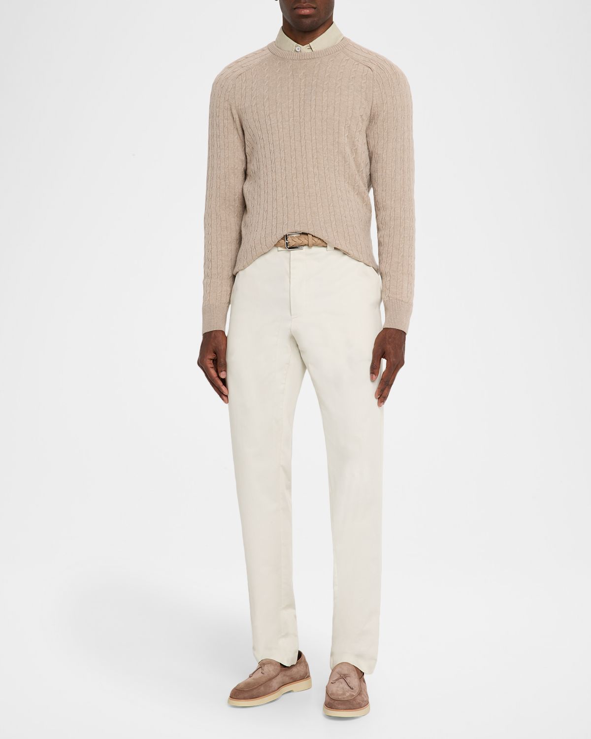 dunhill Men 's Cashmere Cable Knit Crewneck Sweater