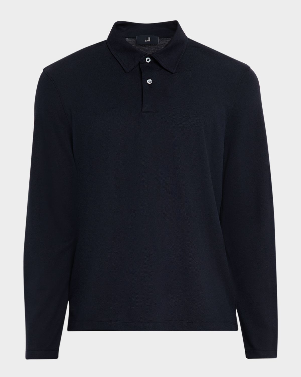 dunhill Men 's Cotton and Silk Long-Sleeve Polo Shirt