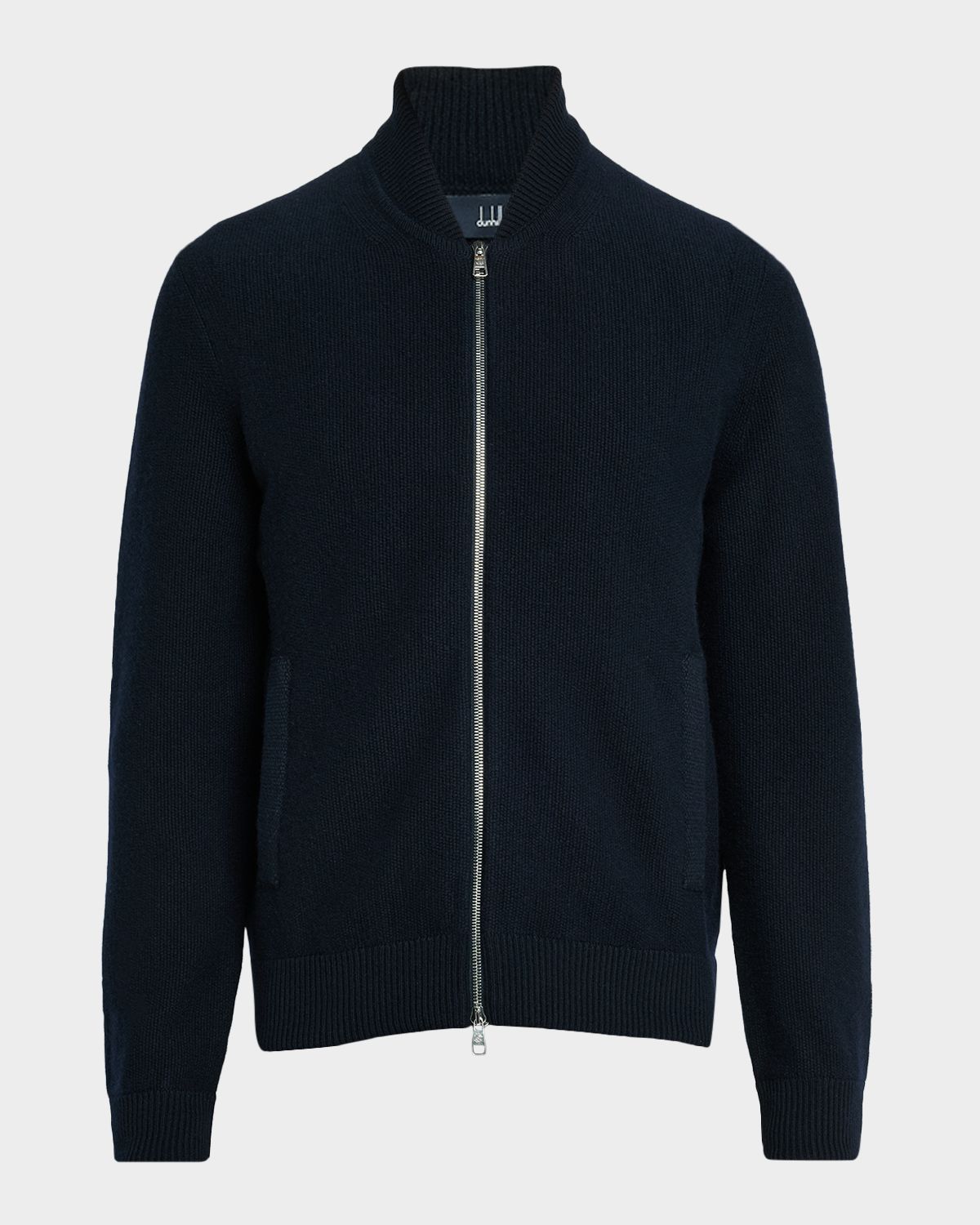 dunhill Men 's Cotton and Cashmere Knit Full-Zip Bomber Sweater