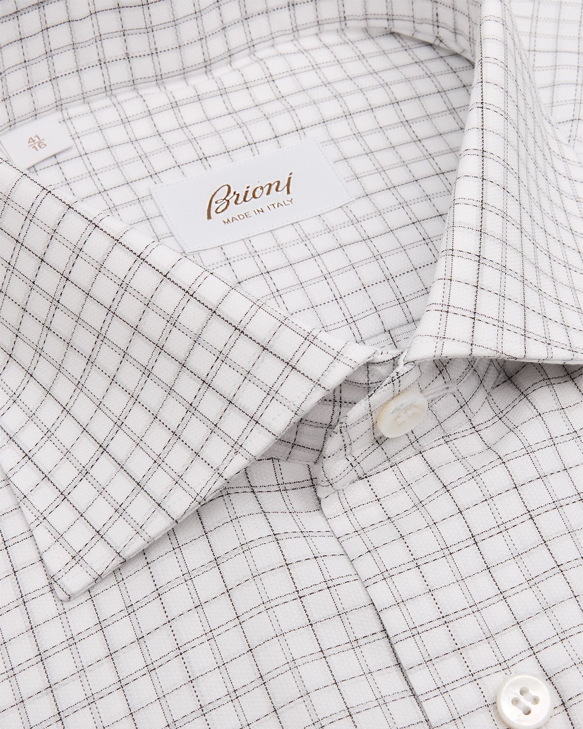 Brioni Men 's Cotton Grid Check Classic-Fit Dress Shirt