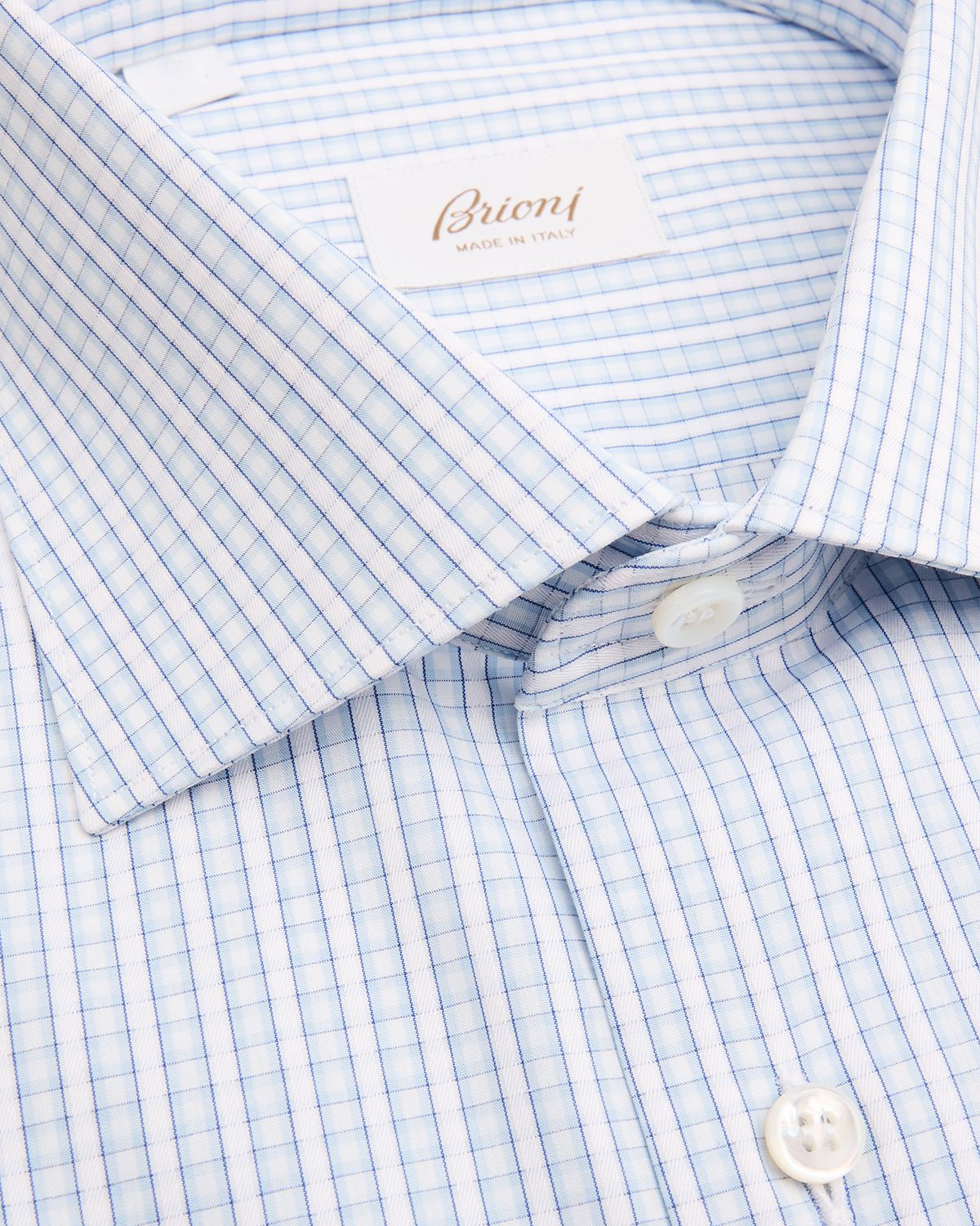 Brioni Men 's Cotton Petite Plaid Classic-Fit Dress Shirt