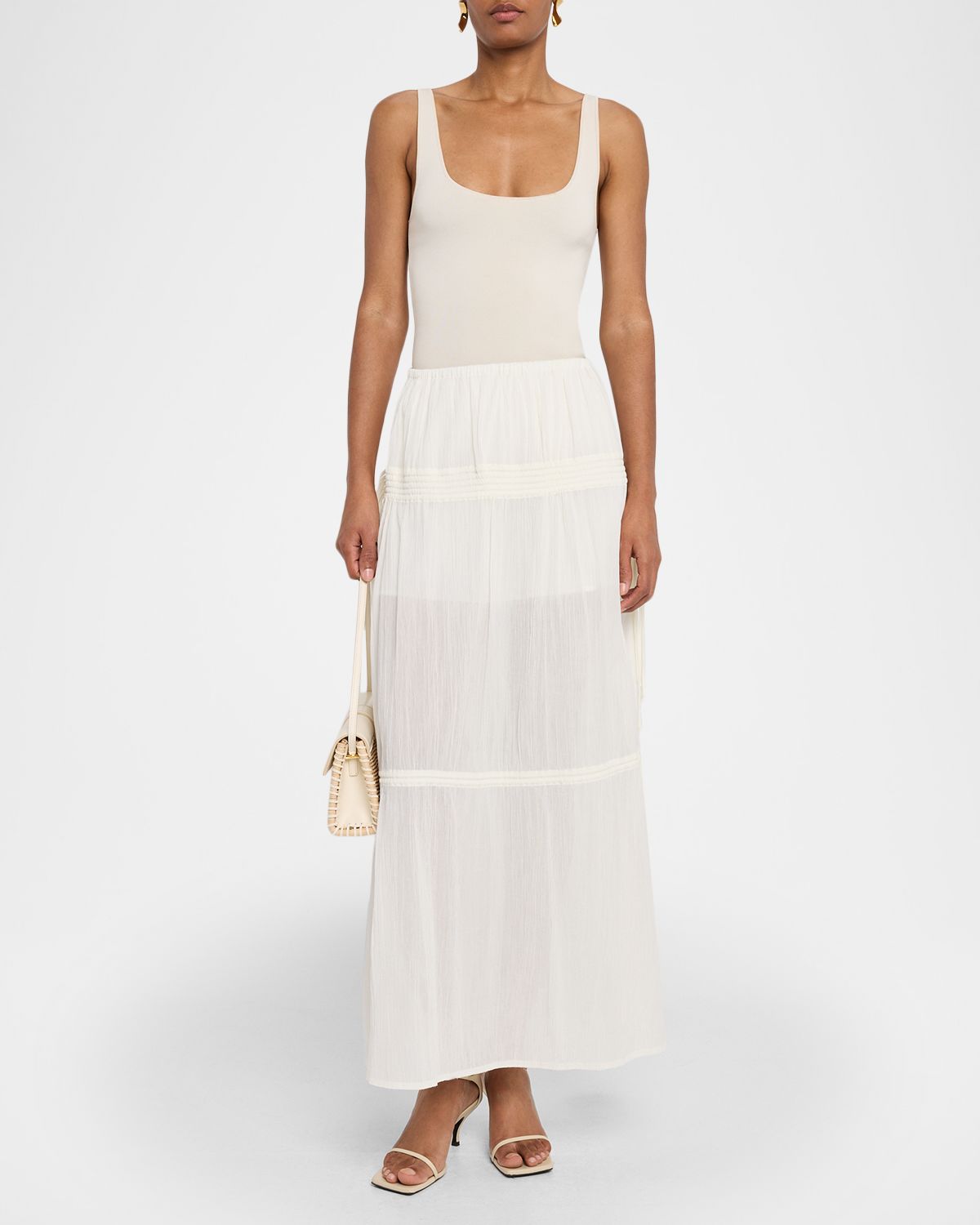 Toteme Tiered Drawstring Maxi Skirt