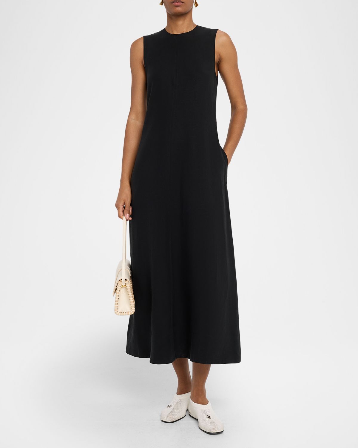 Toteme Fluid Cotton Sleeveless Midi Dress