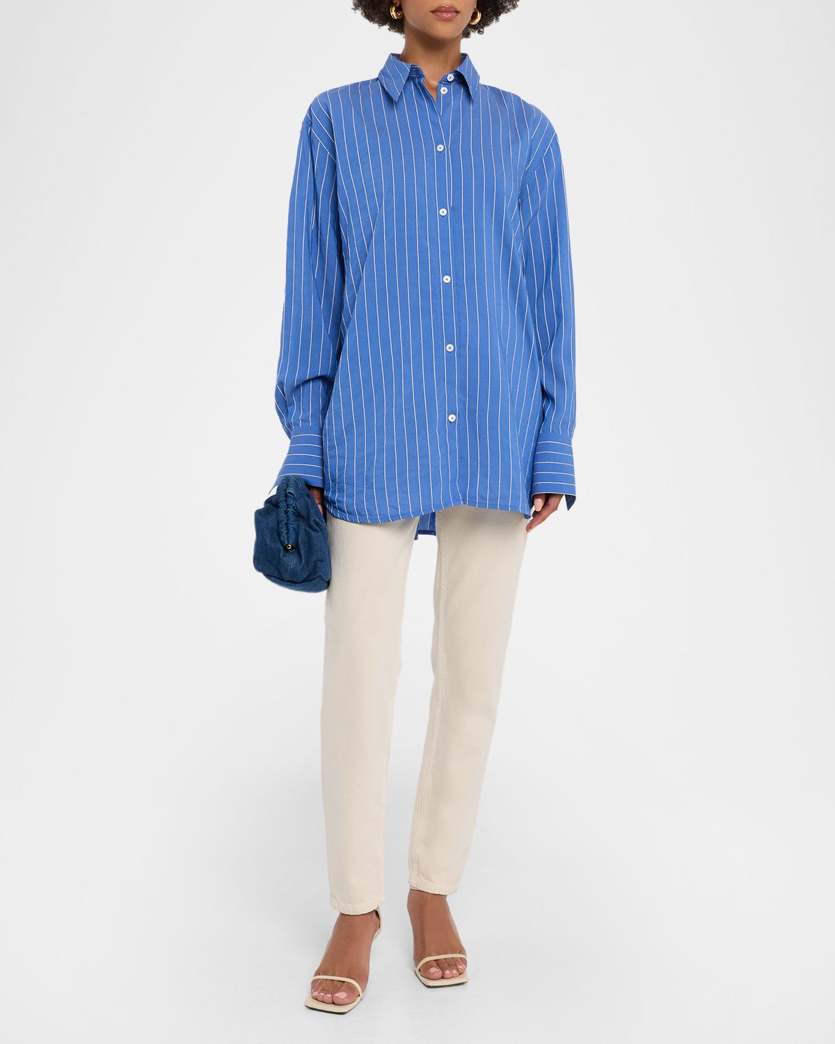 Toteme Summer Striped Cotton Button-Down Shirt