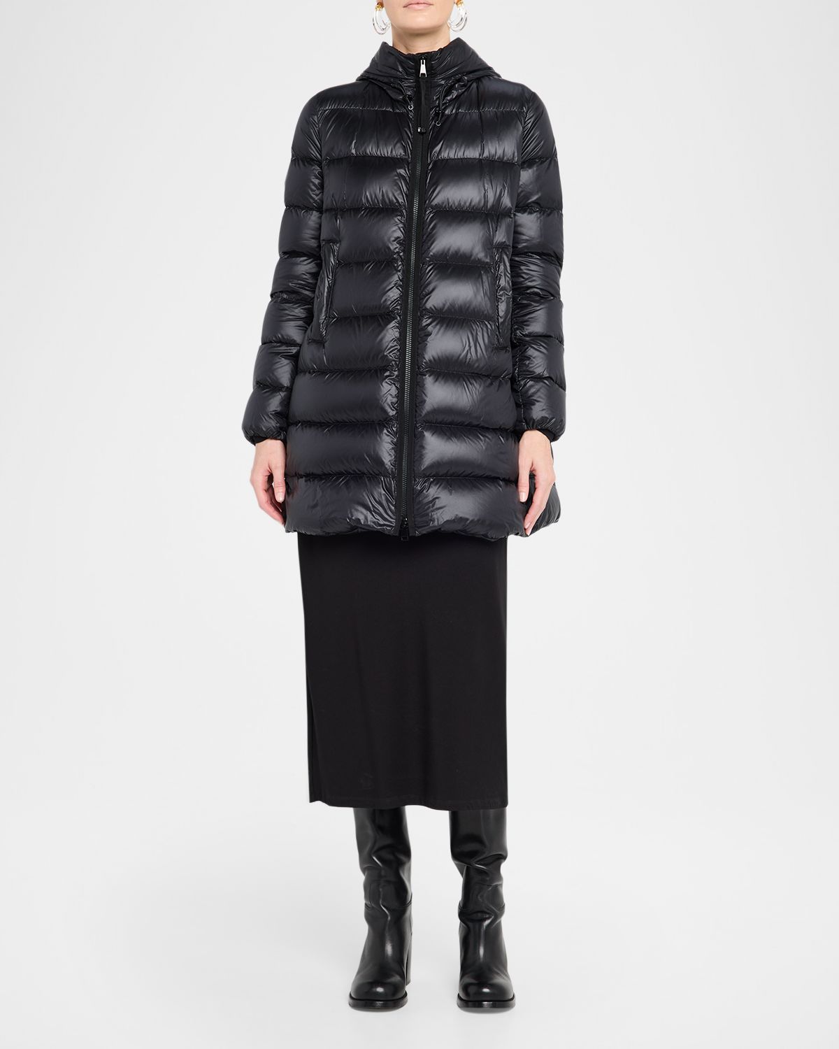 Moncler Suyenne Hooded Long Down Parka