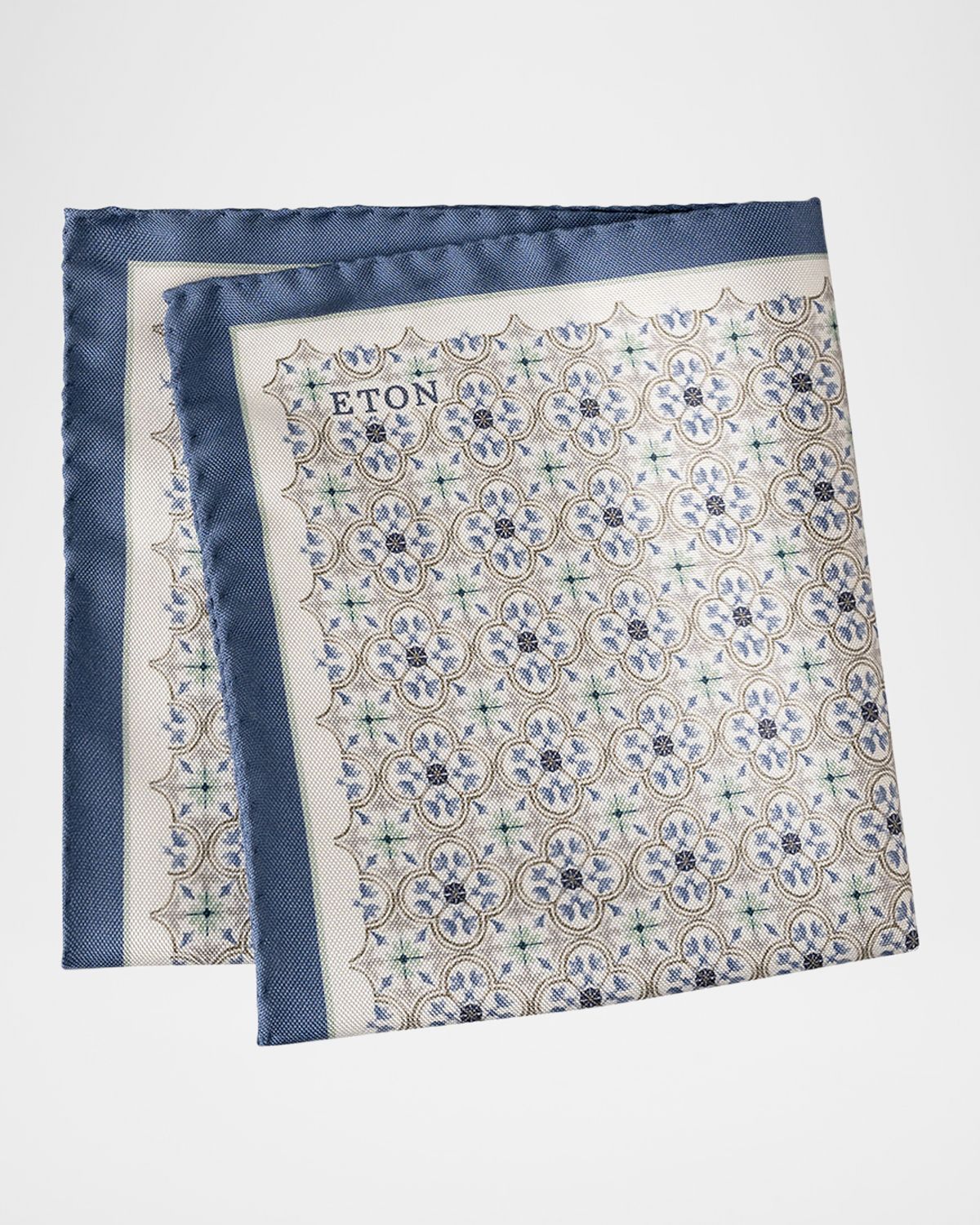 Eton Men 's Medallion Silk Pocket Square