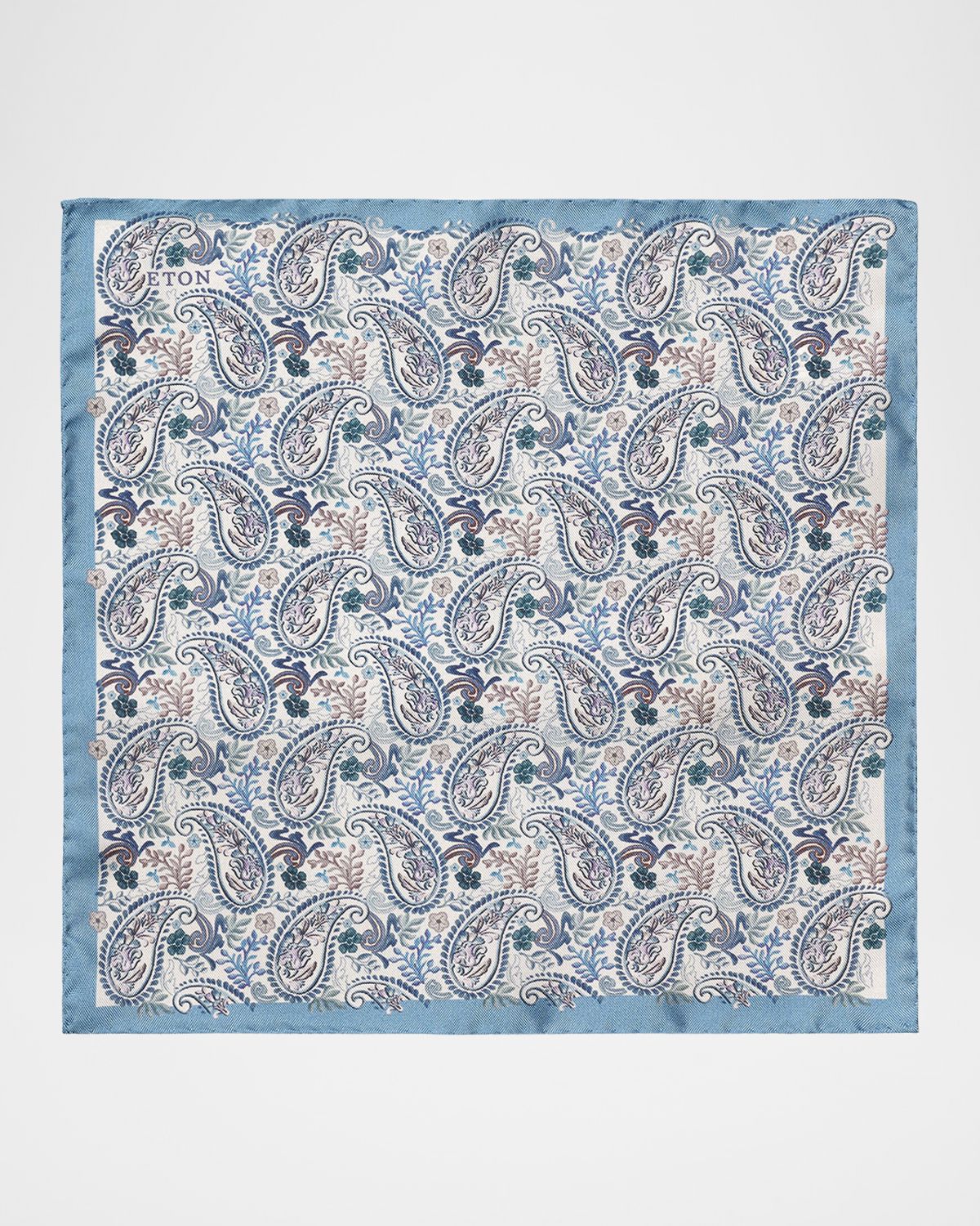 Eton Men 's Paisley Silk Pocket Square