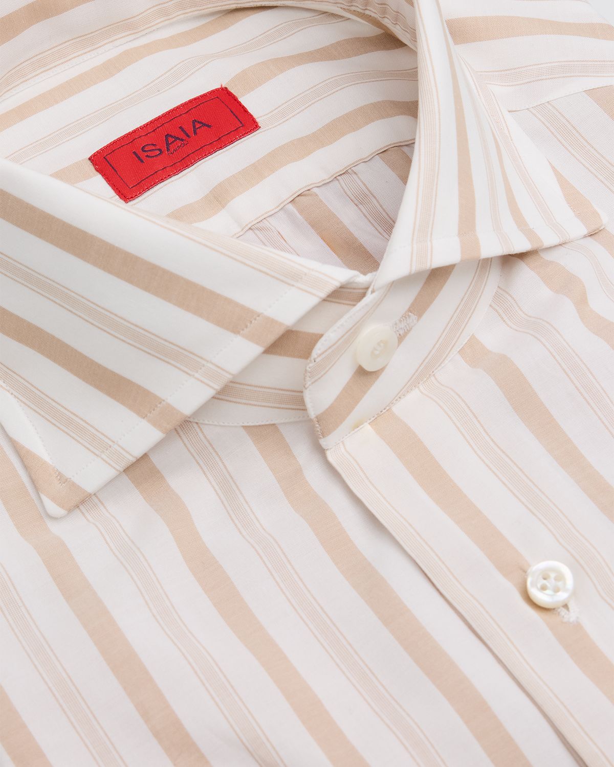 Isaia Men 's Cotton Spread Collar Multi-Stripe Dress Shirt