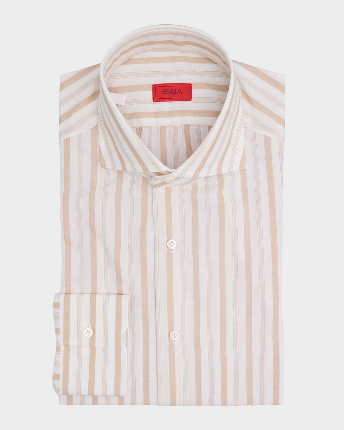 Isaia Men 's Cotton Spread Collar Multi-Stripe Dress Shirt