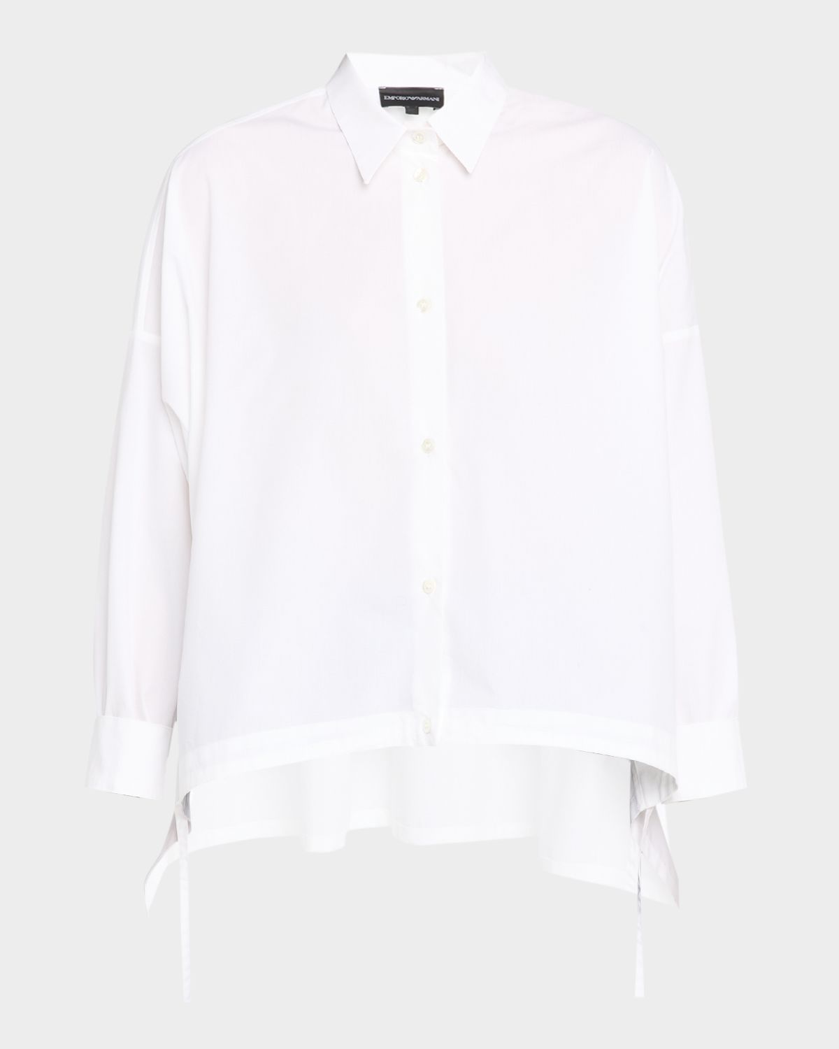 Emporio Armani Oversized Button-Down Cotton Poplin Shirt