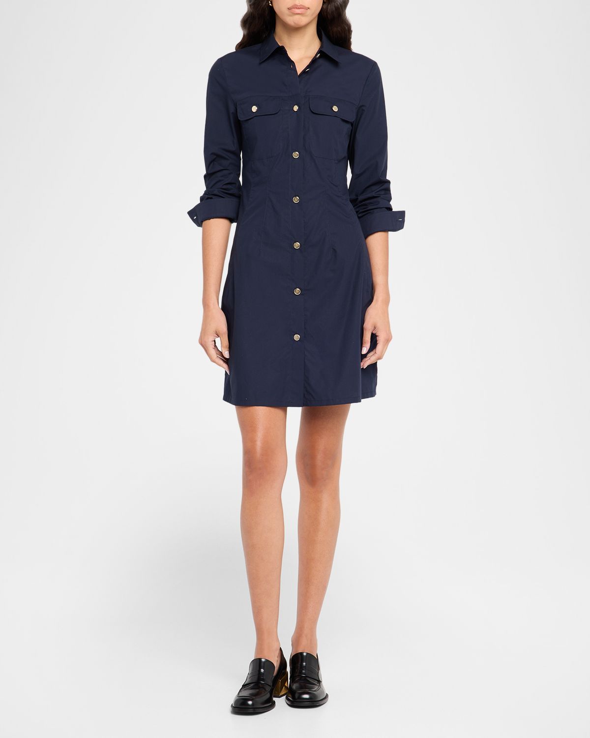 Emporio Armani Cotton Poplin Mini Shirtdress