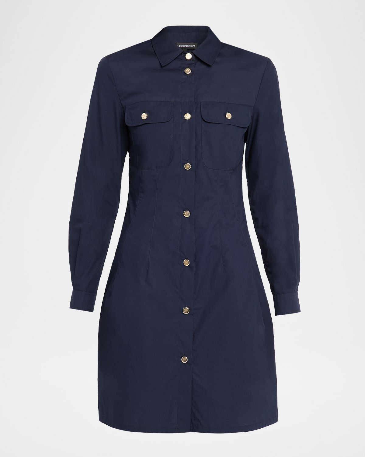 Emporio Armani Cotton Poplin Mini Shirtdress