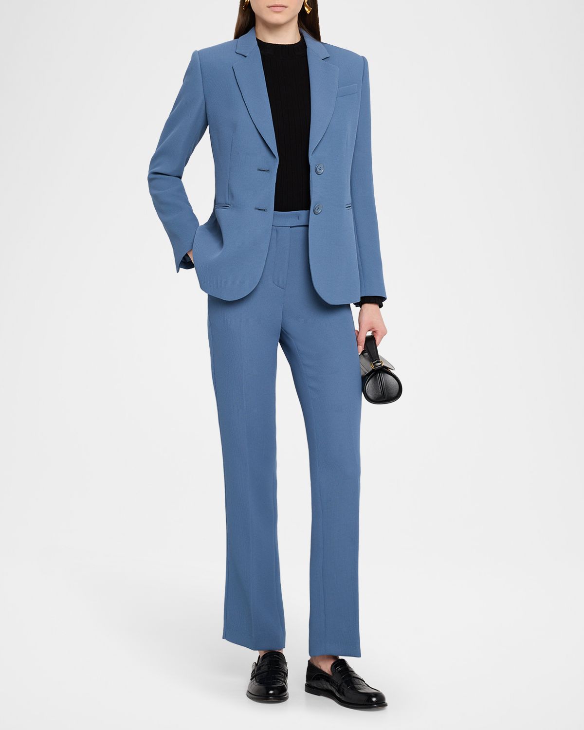 Emporio Armani Cropped Slim-Fit Pique Trousers