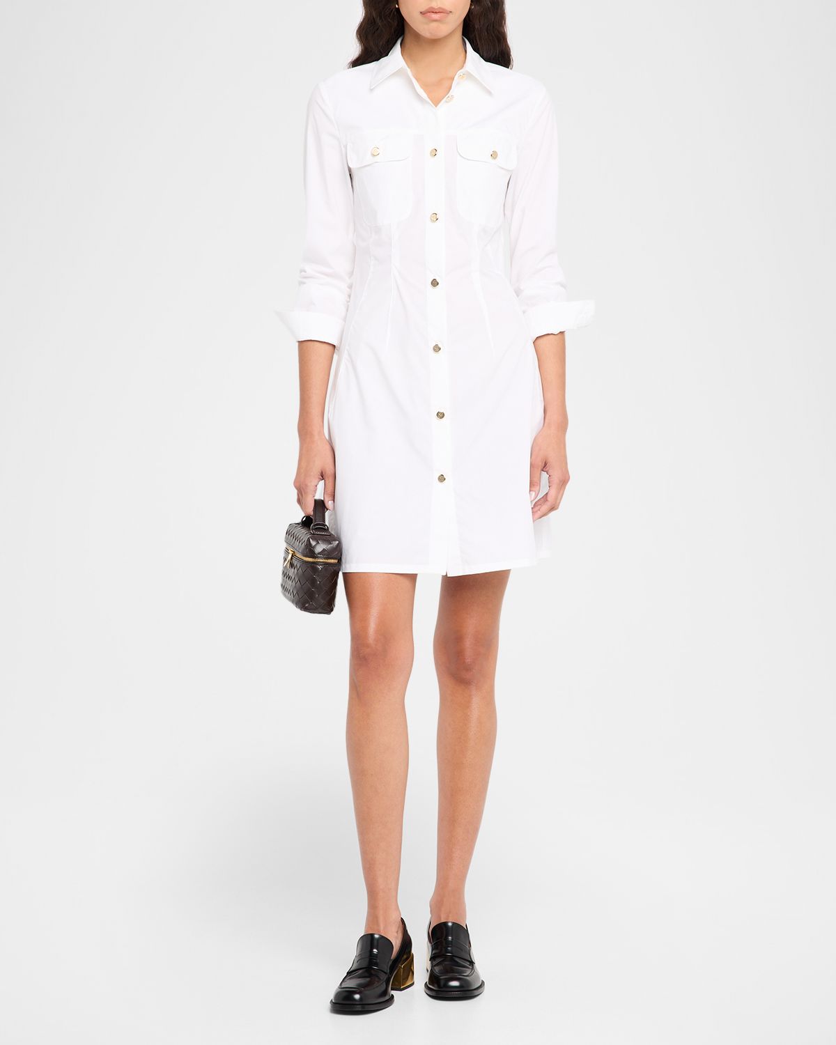 Emporio Armani Cotton Poplin Mini Shirtdress