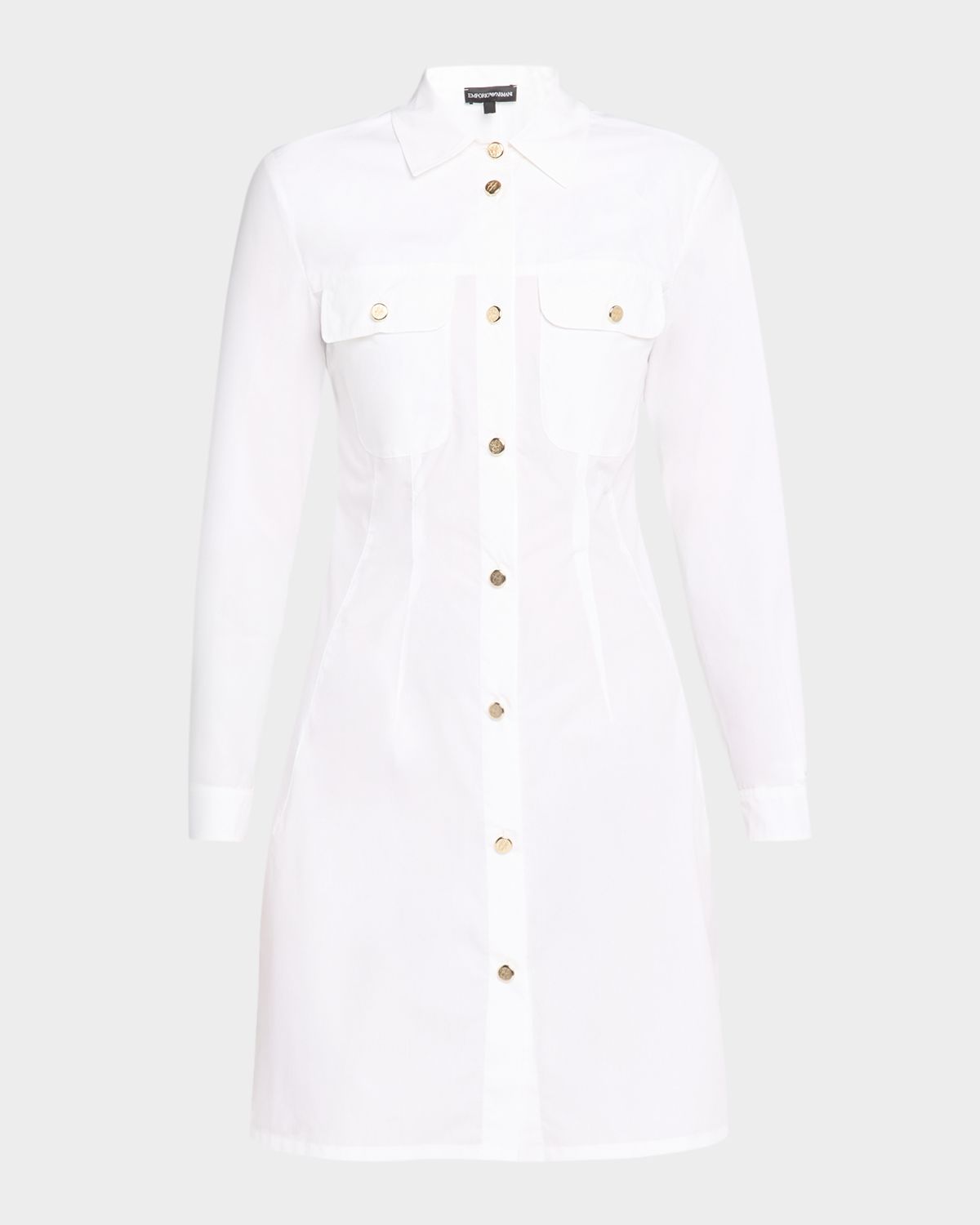 Emporio Armani Cotton Poplin Mini Shirtdress