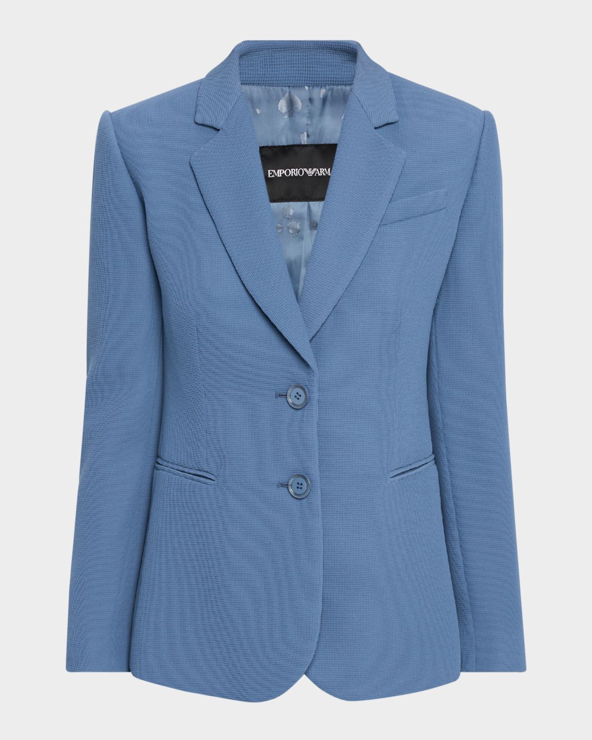 Emporio Armani Single-Breasted Pique Blazer