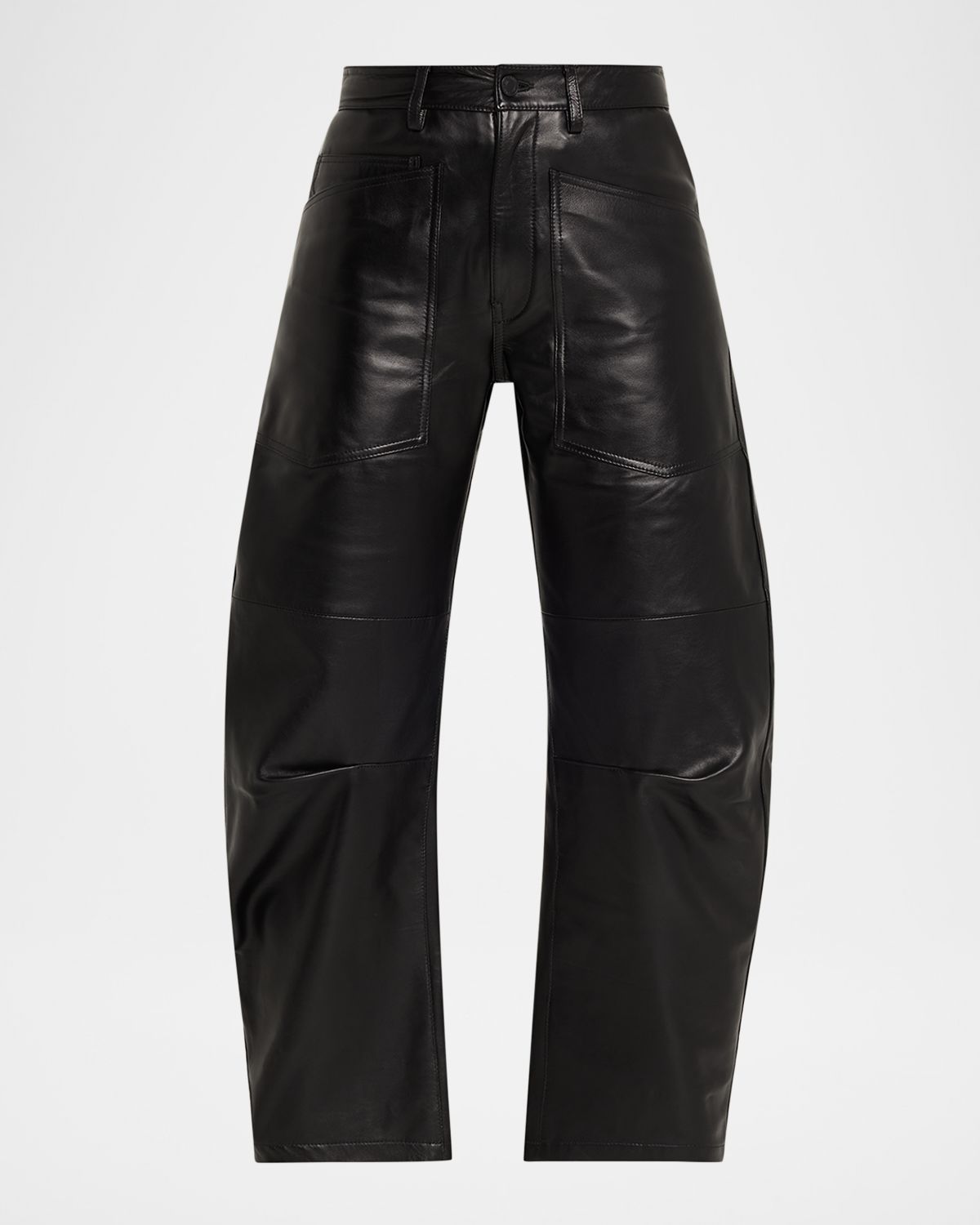Nili Lotan Shon Leather Barrel-Leg Ankle Pants | Thumbnail 6