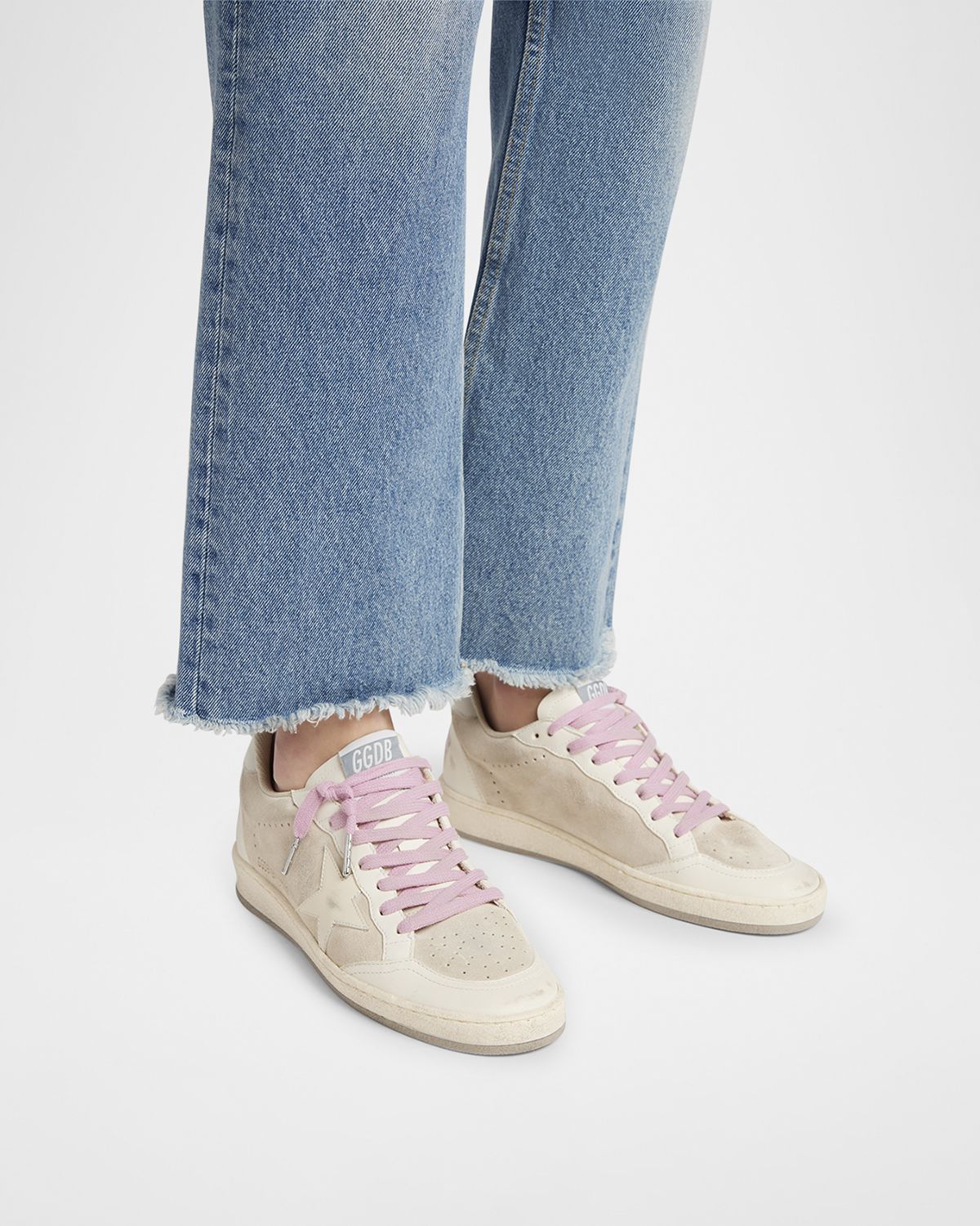 Golden Goose Ball Star Mixed Leather Low-Top Sneakers