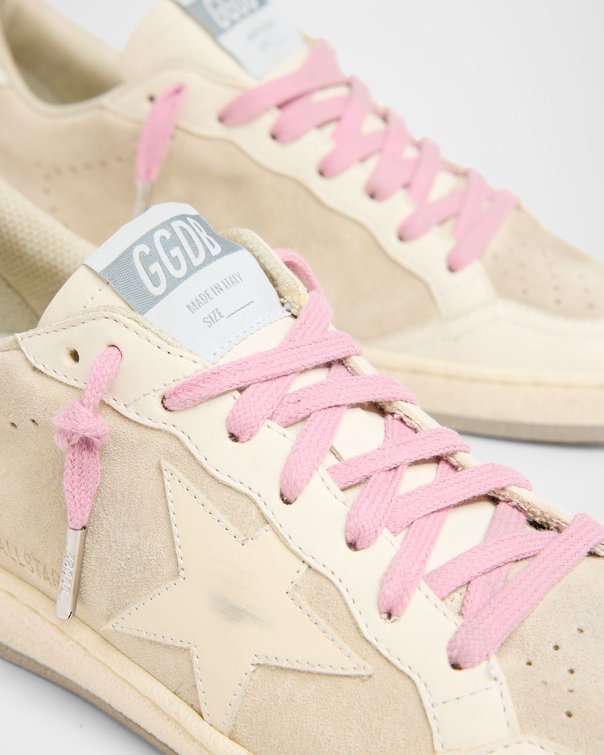 Golden Goose Ball Star Mixed Leather Low-Top Sneakers | Thumbnail 4