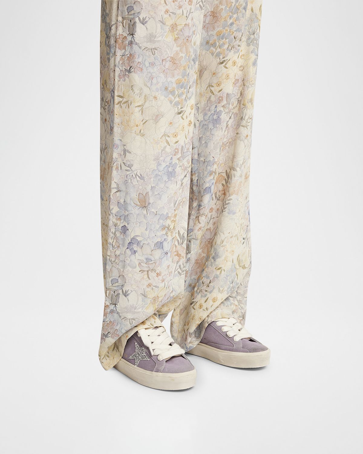 Golden Goose Hi Star Suede Glitter Low-Top Sneakers