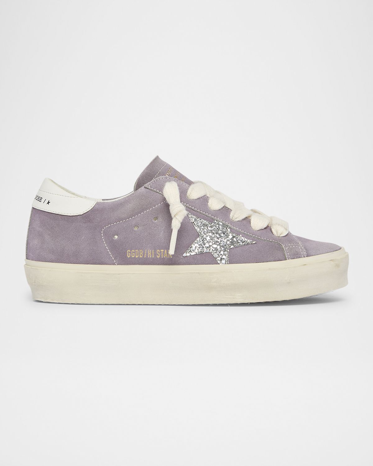 Golden Goose Hi Star Suede Glitter Low-Top Sneakers