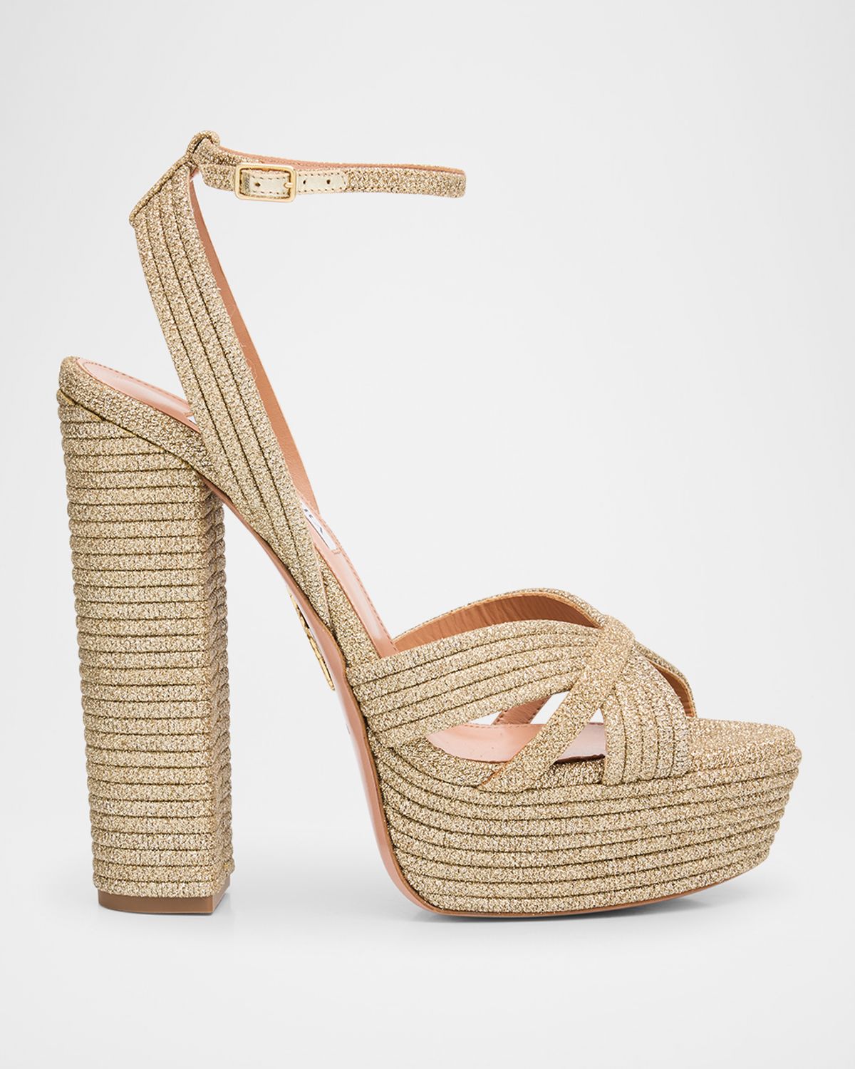 Aquazzura Sundance Lurex Platform Sandals