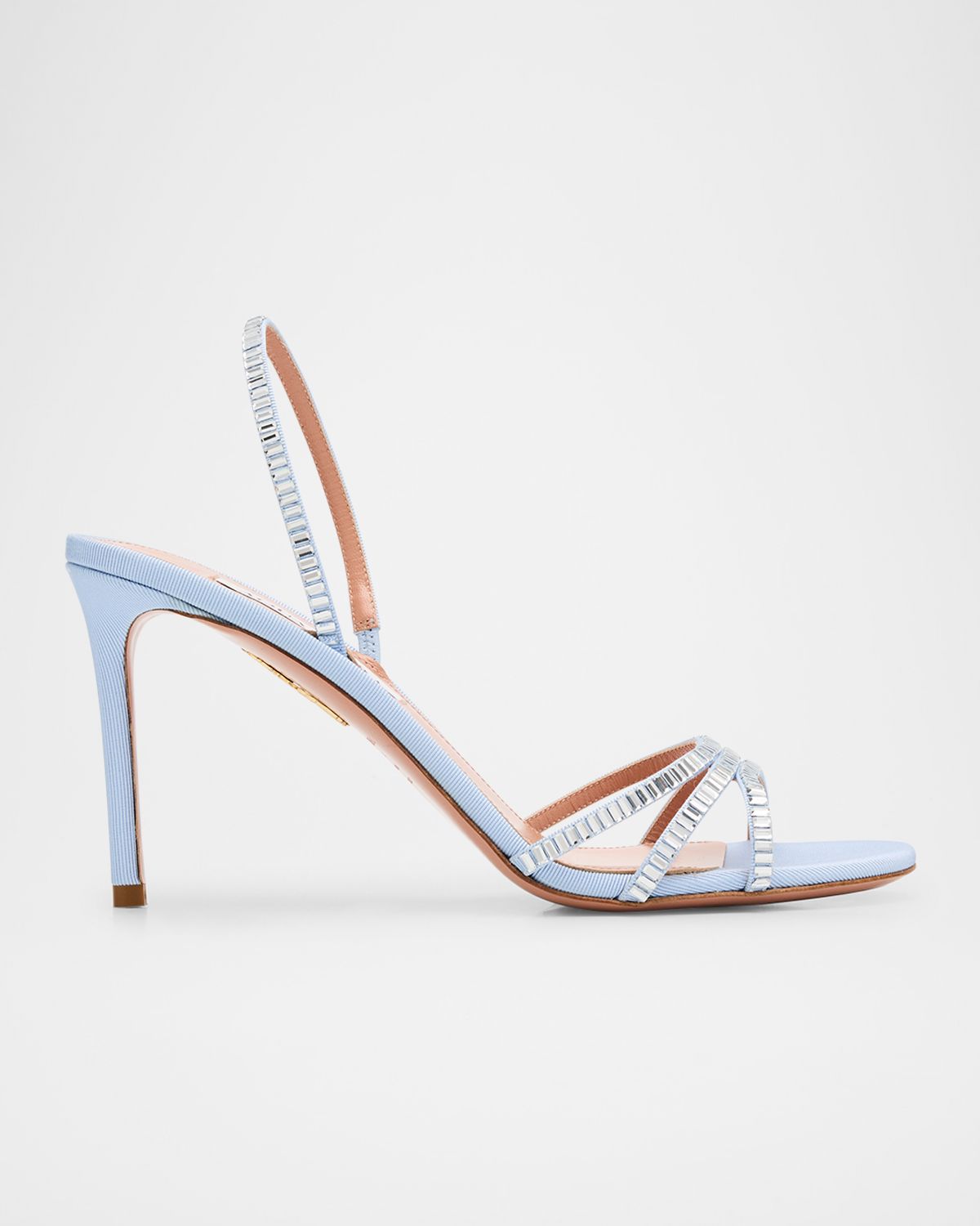 Aquazzura Memoire Crystal Grosgrain Halter Sandals
