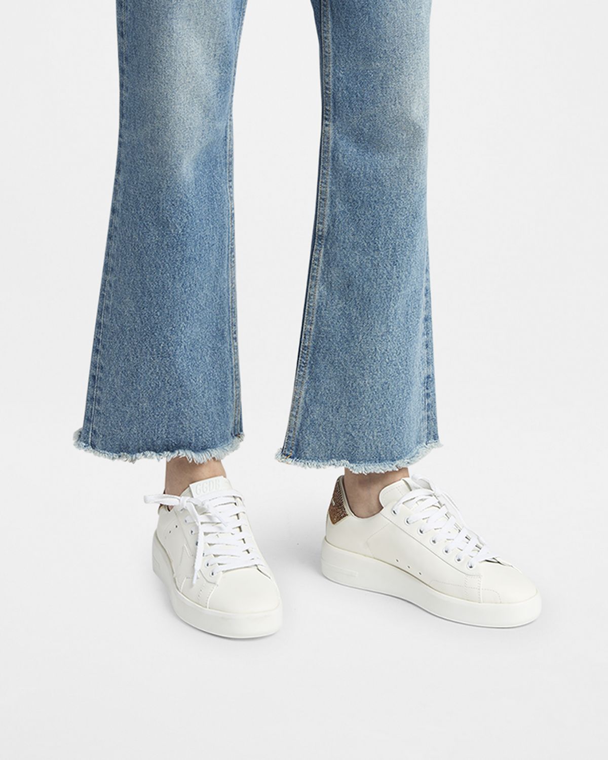 Golden Goose Purestar Embellished Leather Low-Top Sneakers