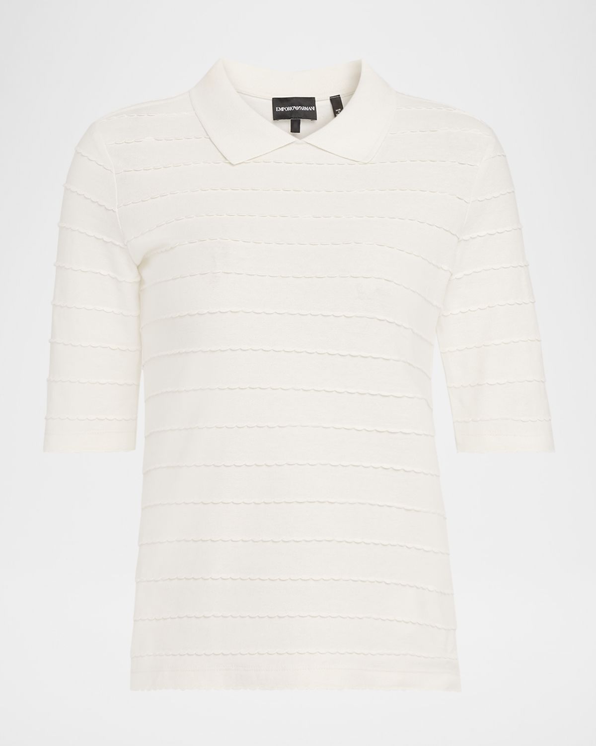 Emporio Armani Scallop-Trim Cotton Jersey Tee