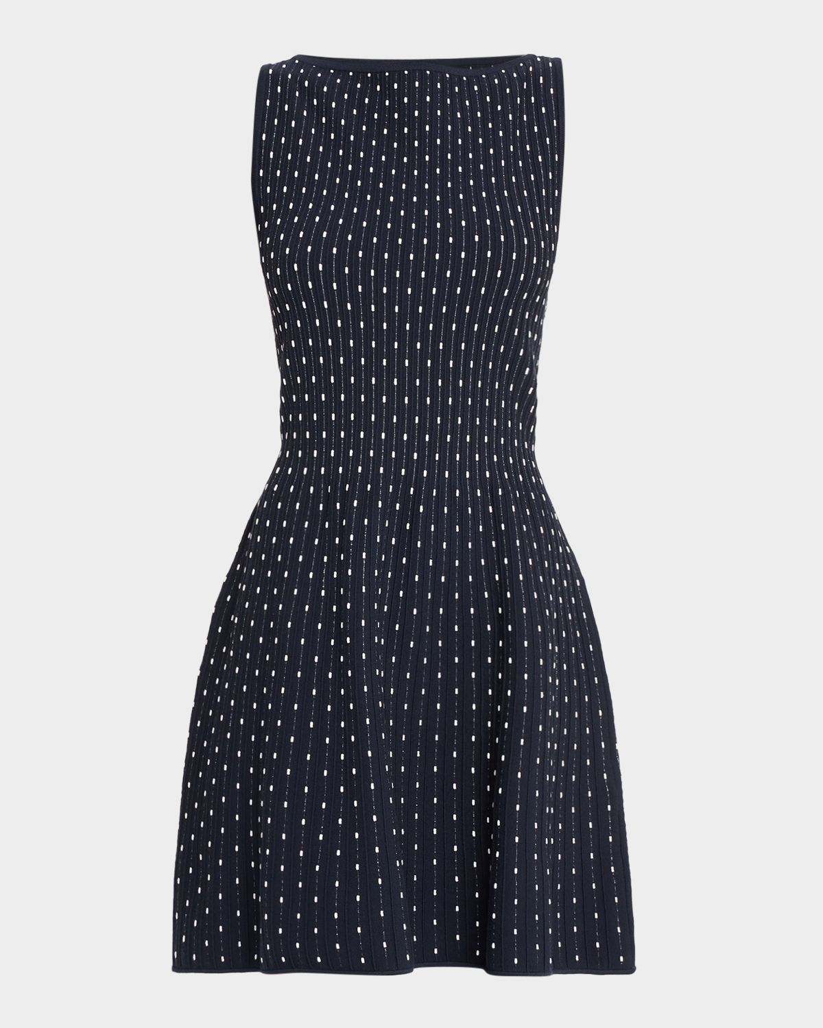 Emporio Armani Sleeveless Polka Dot Jacquard Mini Dress