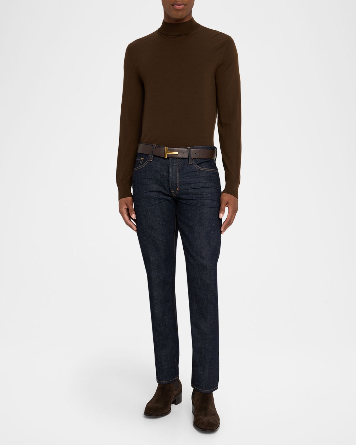 TOM FORD Men 's Dark Rinse Selvedge Straight-Fit Jeans