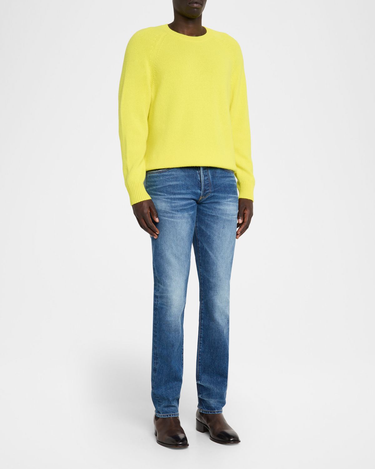 TOM FORD Men 's Light Wash Selvedge Straight Fit Jeans