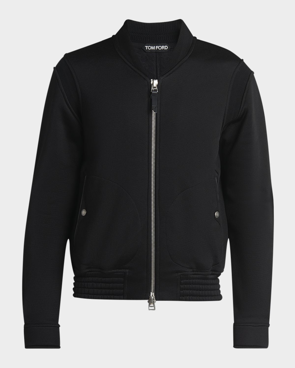 TOM FORD Men 's Cotton and Viscose Ribbed Bomber Jacket