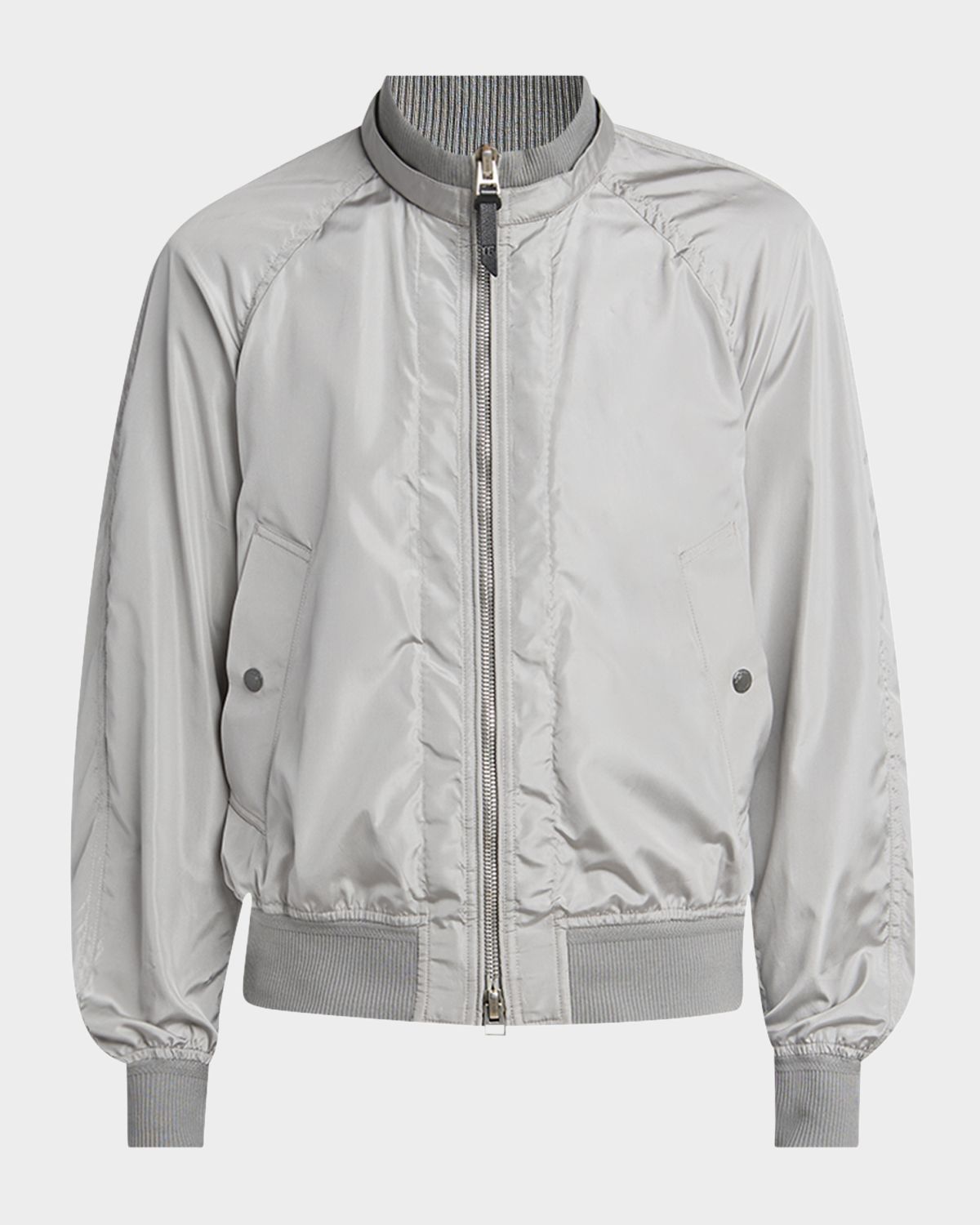 TOM FORD Men 's Silk Taffeta Knit Bomber Jacket