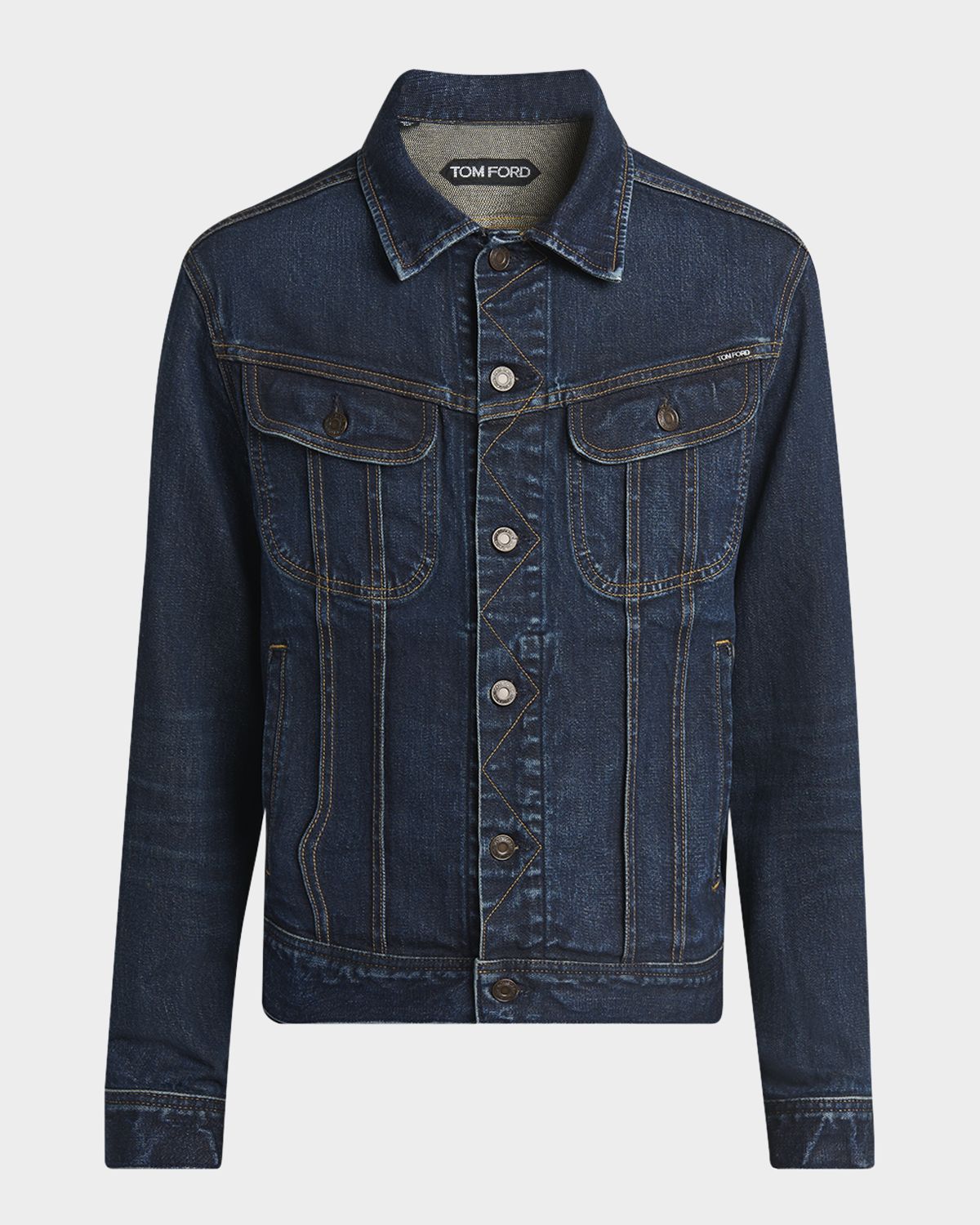 TOM FORD Men 's Broken Twill Icon Denim Jacket