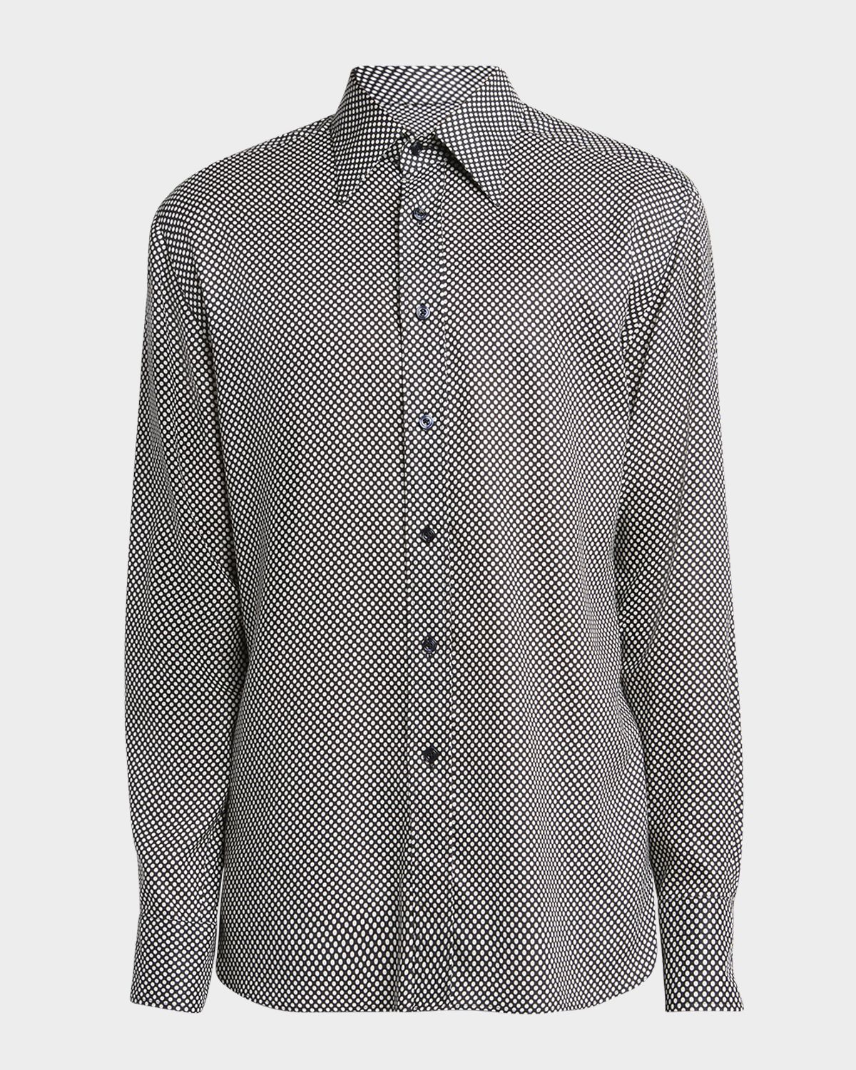 TOM FORD Men 's Lyocell Graphic Polka Dot Dress Shirt