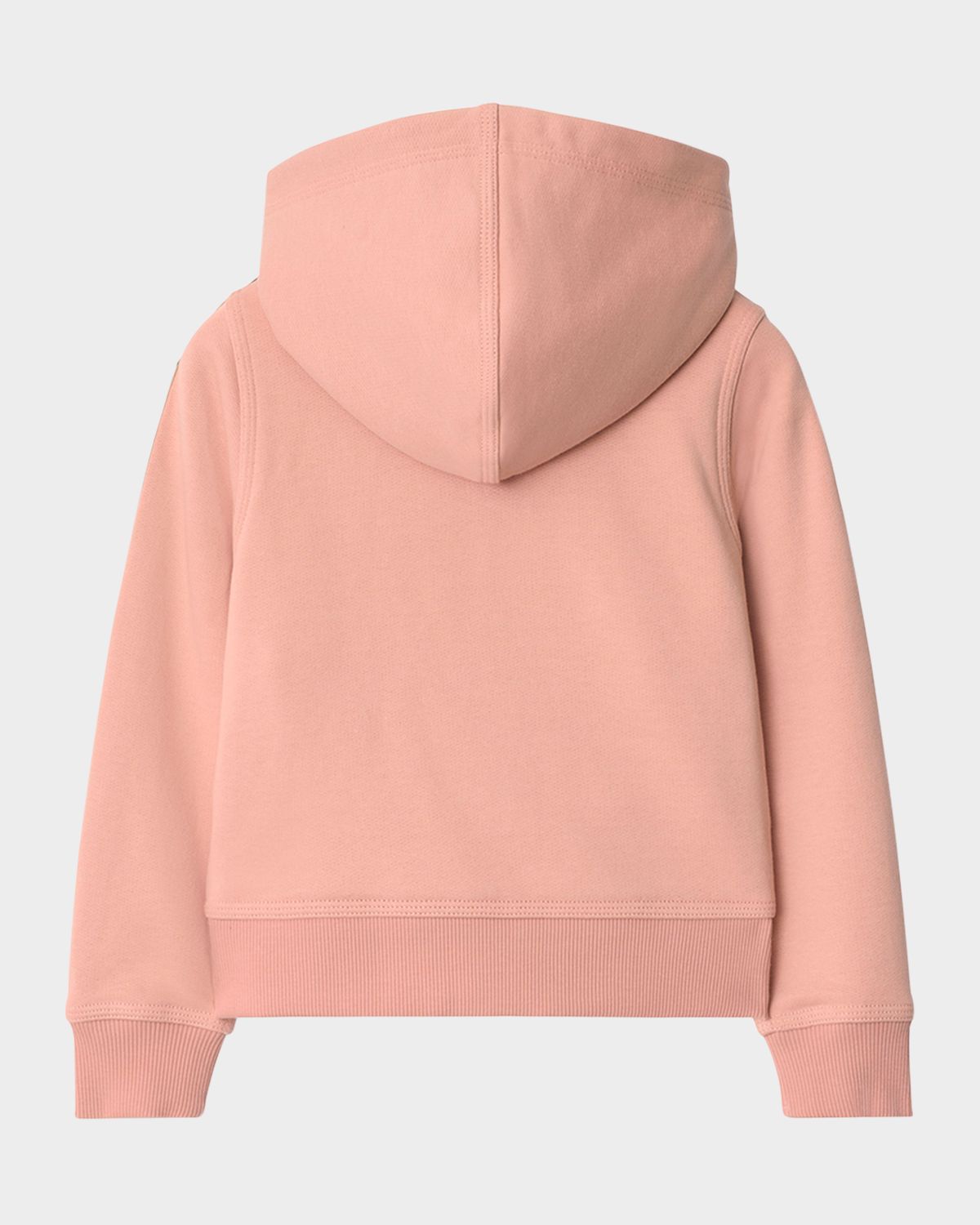 Burberry Girl 's Elin Check Tape Zip-Front Hoodie, Size 3-14