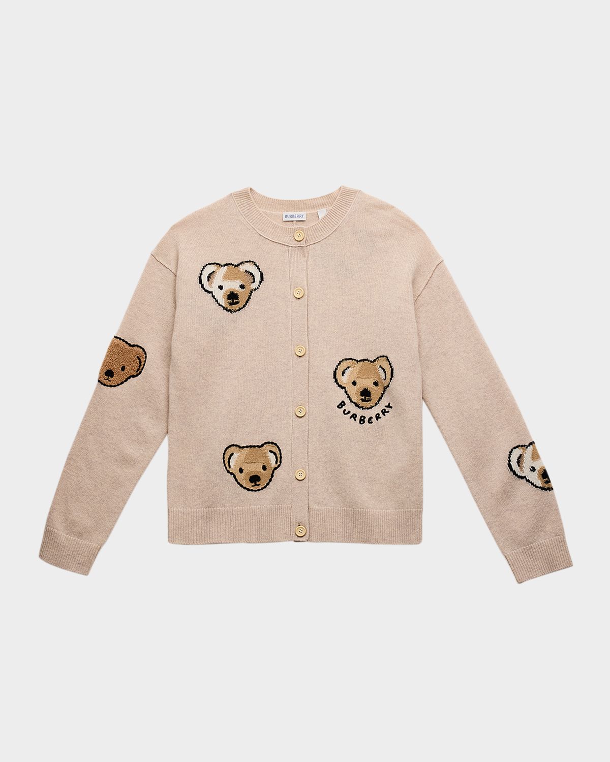 Burberry Girl 's Lesa Thomas Bear Intarsia Cardigan, Size 3-14