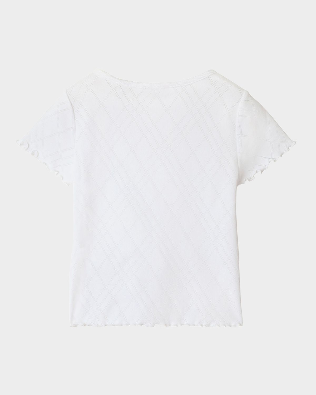 Burberry Girl 's Penny Bear Ruffled Pointelle Knit T-Shirt, Size 3-14