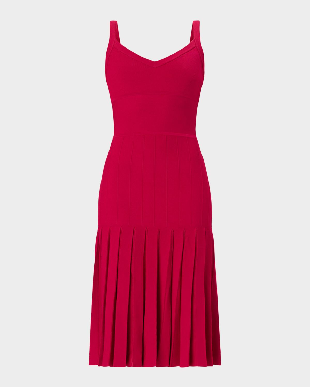 Herve Leger The Rosa Pleated Knit Midi Dress
