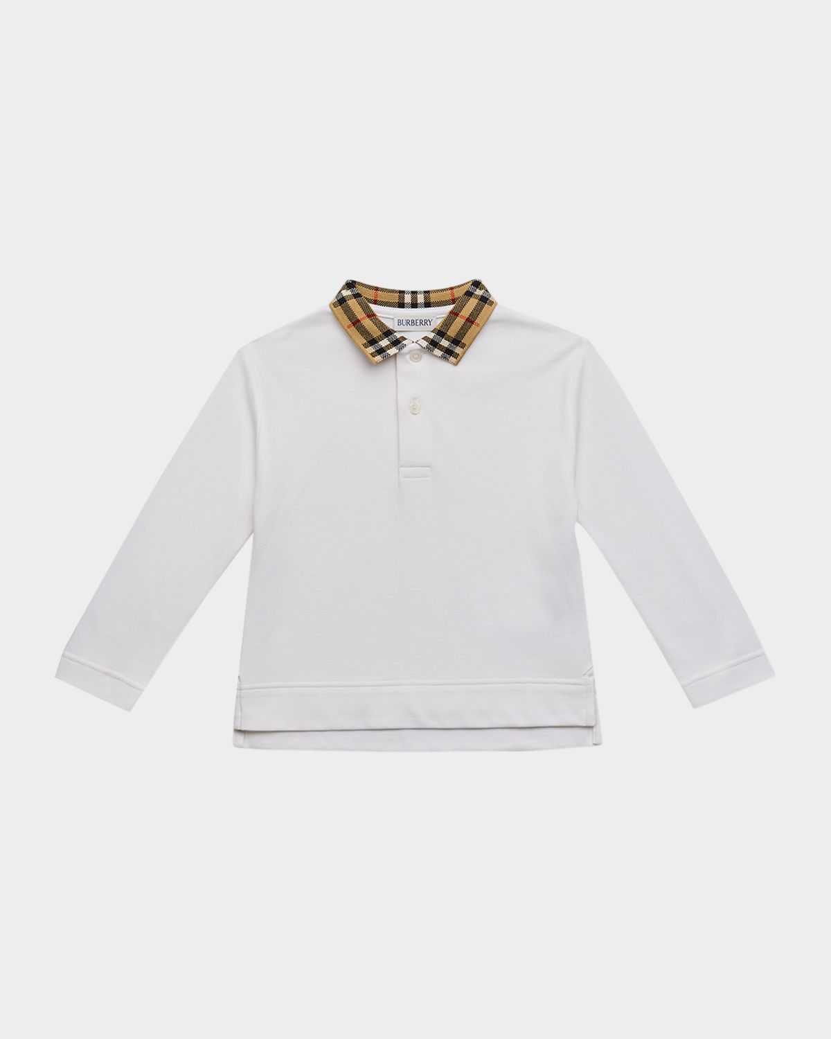 Burberry Boy 's Johane Check-Collar Polo Shirt, Size 3-14