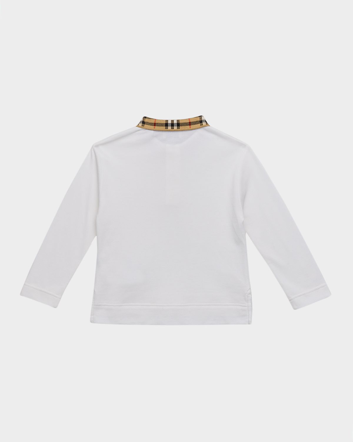 Burberry Boy 's Johane Check-Collar Long-Sleeve Polo Shirt, Size 6M-