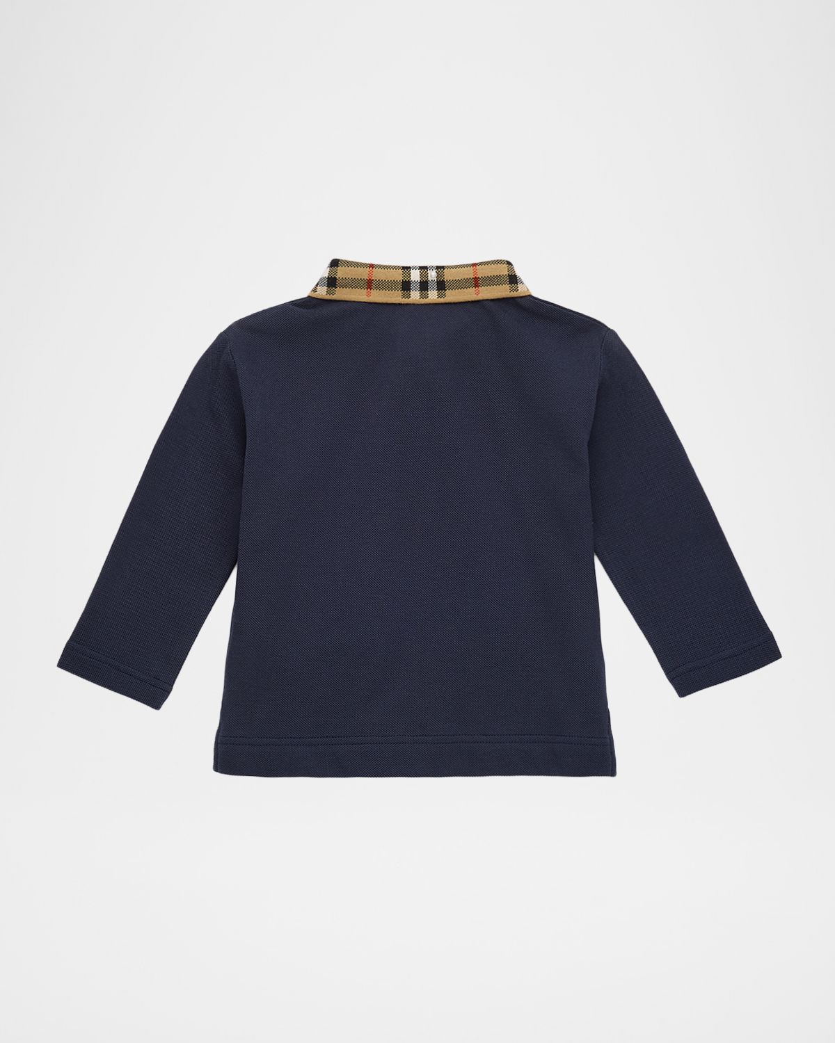Burberry Boy 's Johane Check-Collar Long-Sleeve Polo Shirt, Size 6M-2