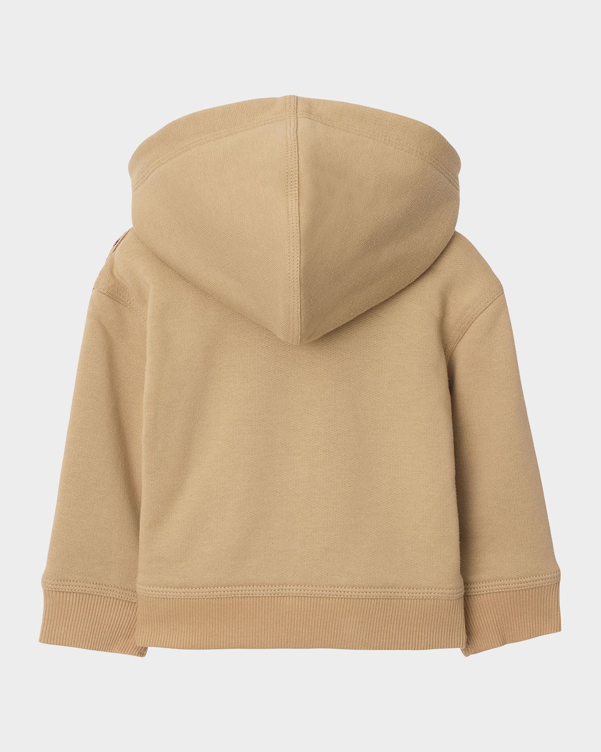 Burberry Kid 's Clyde Check Tape Zip-Front Hoodie, Size 6M-2