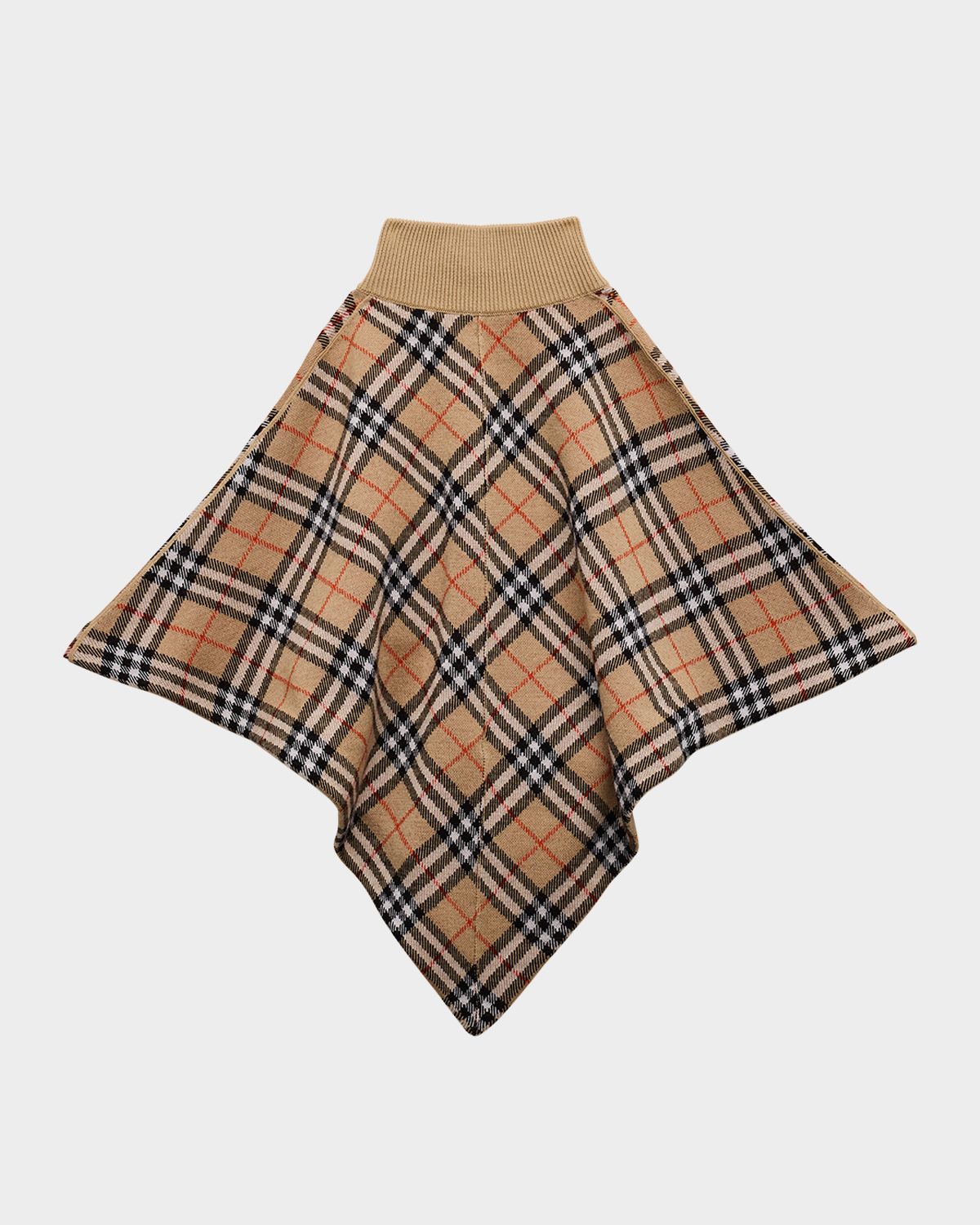 Burberry Girl 's Lette Check Wool-Blend Cape, Size S